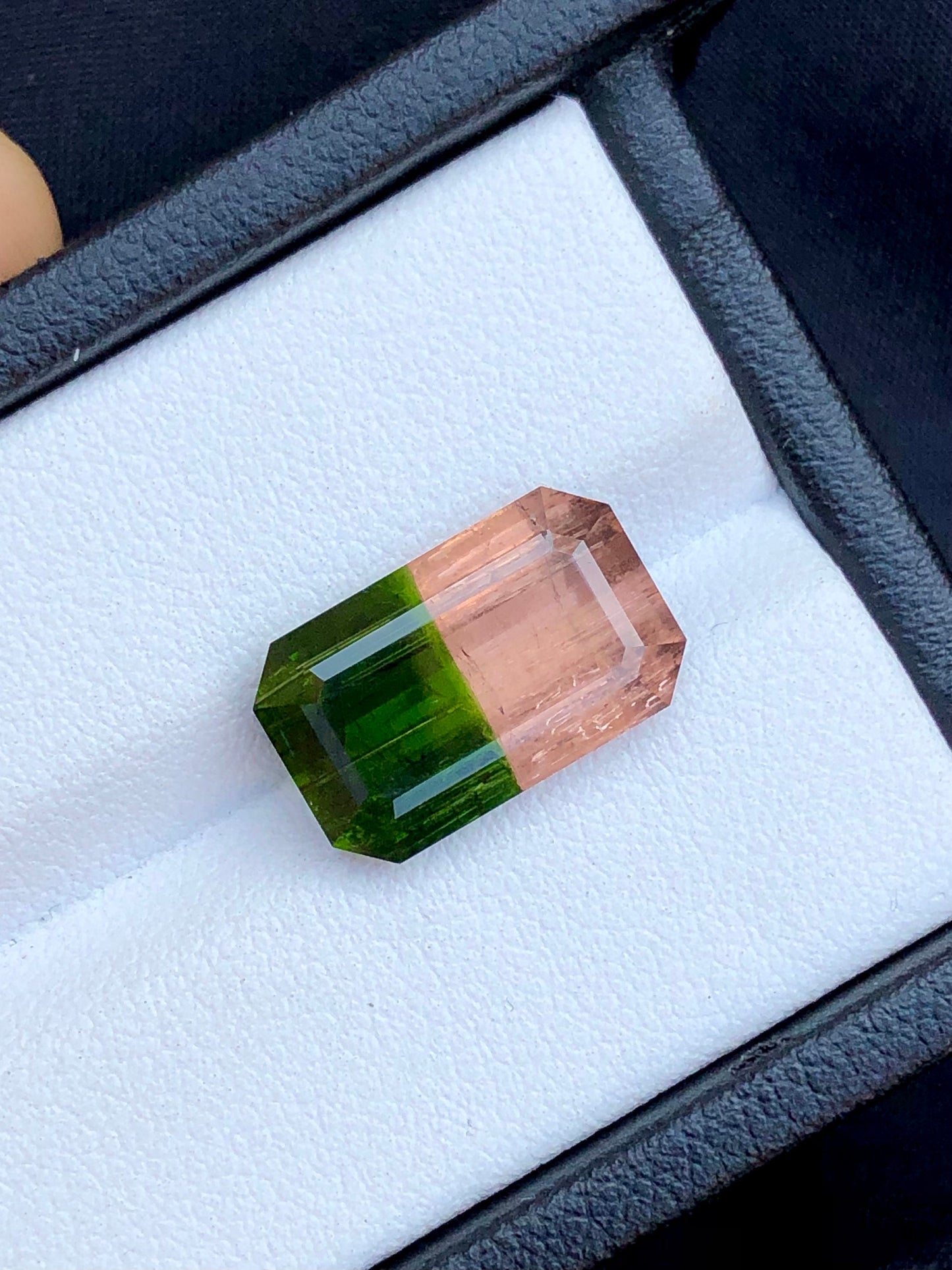 Unique bi colour tourmaline 6.90 carat