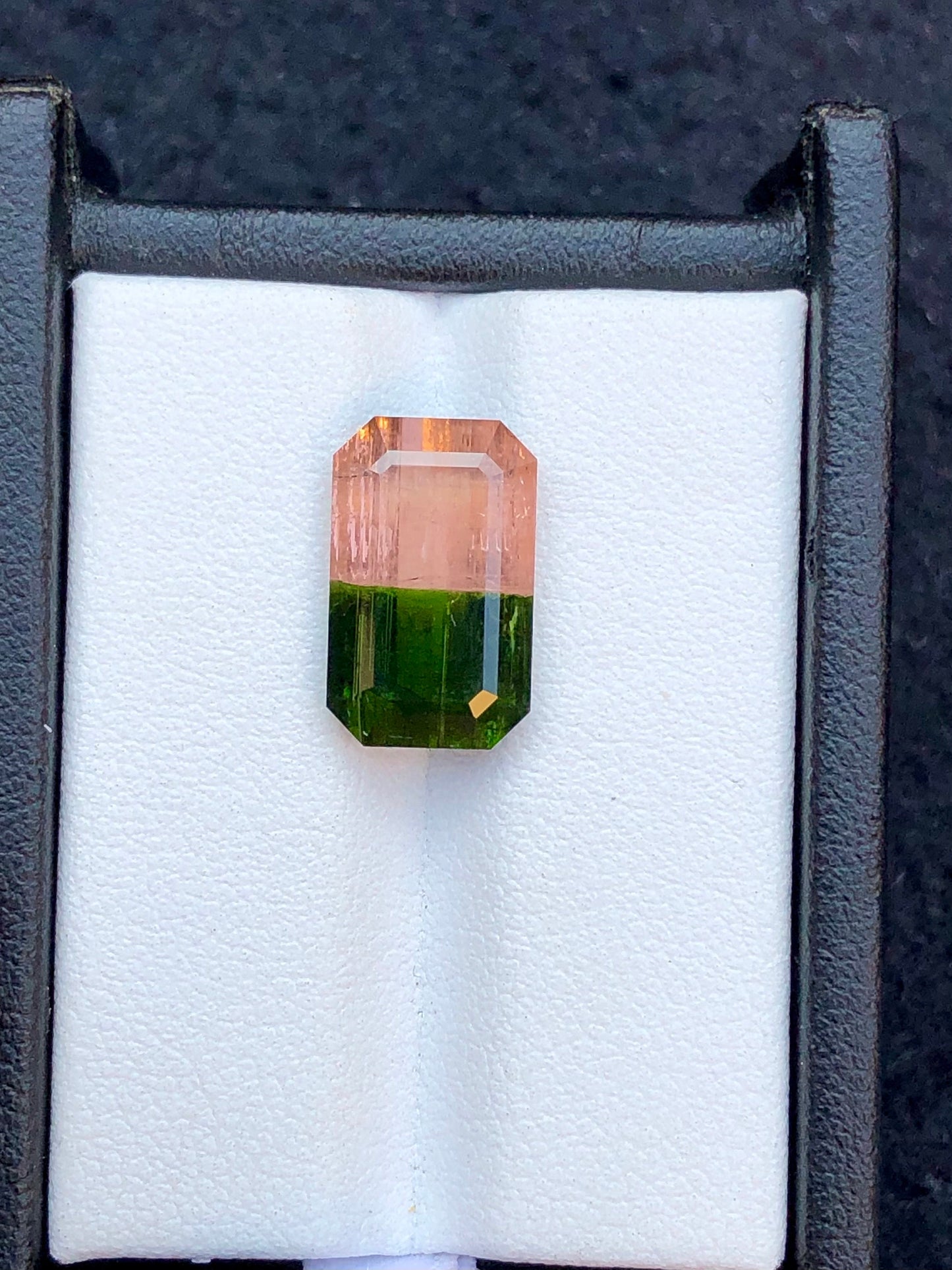 Unique bi colour tourmaline 6.90 carat