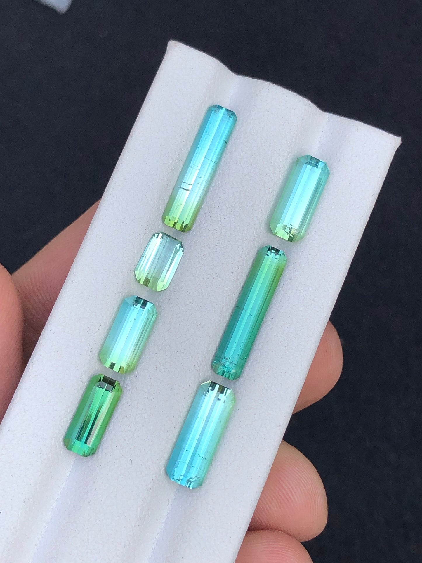 Rare blue green tourmaline lot 11.50 carats