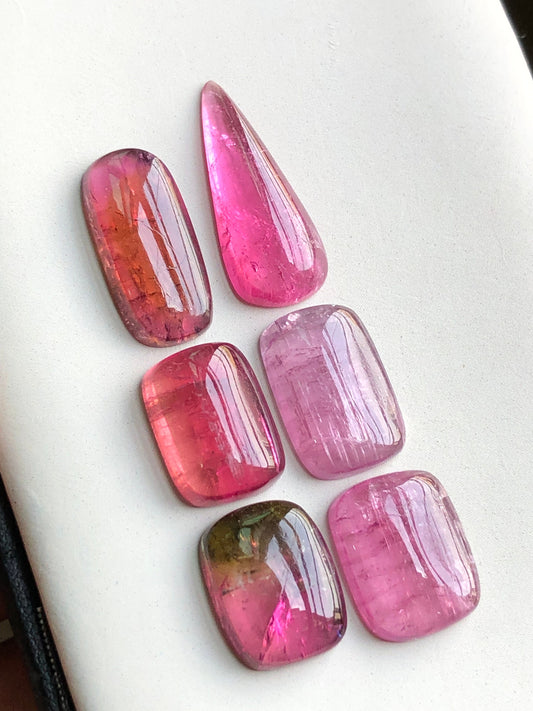 Pink tourmaline cabochons lot 37.50 carats