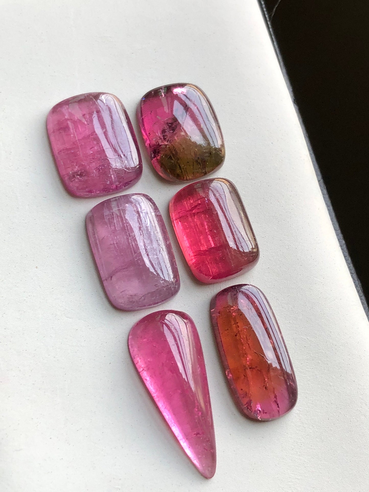 Pink tourmaline cabochons lot 37.50 carats