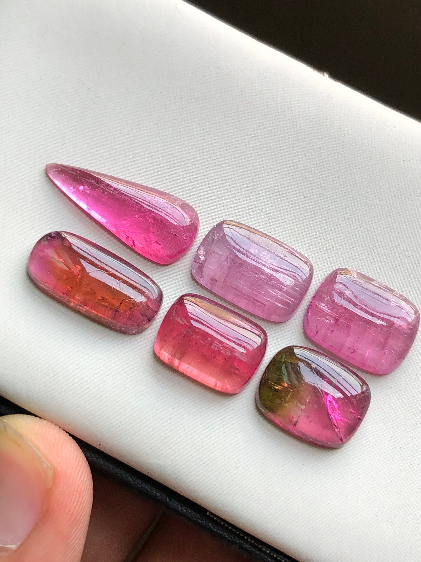 Pink tourmaline cabochons lot 37.50 carats