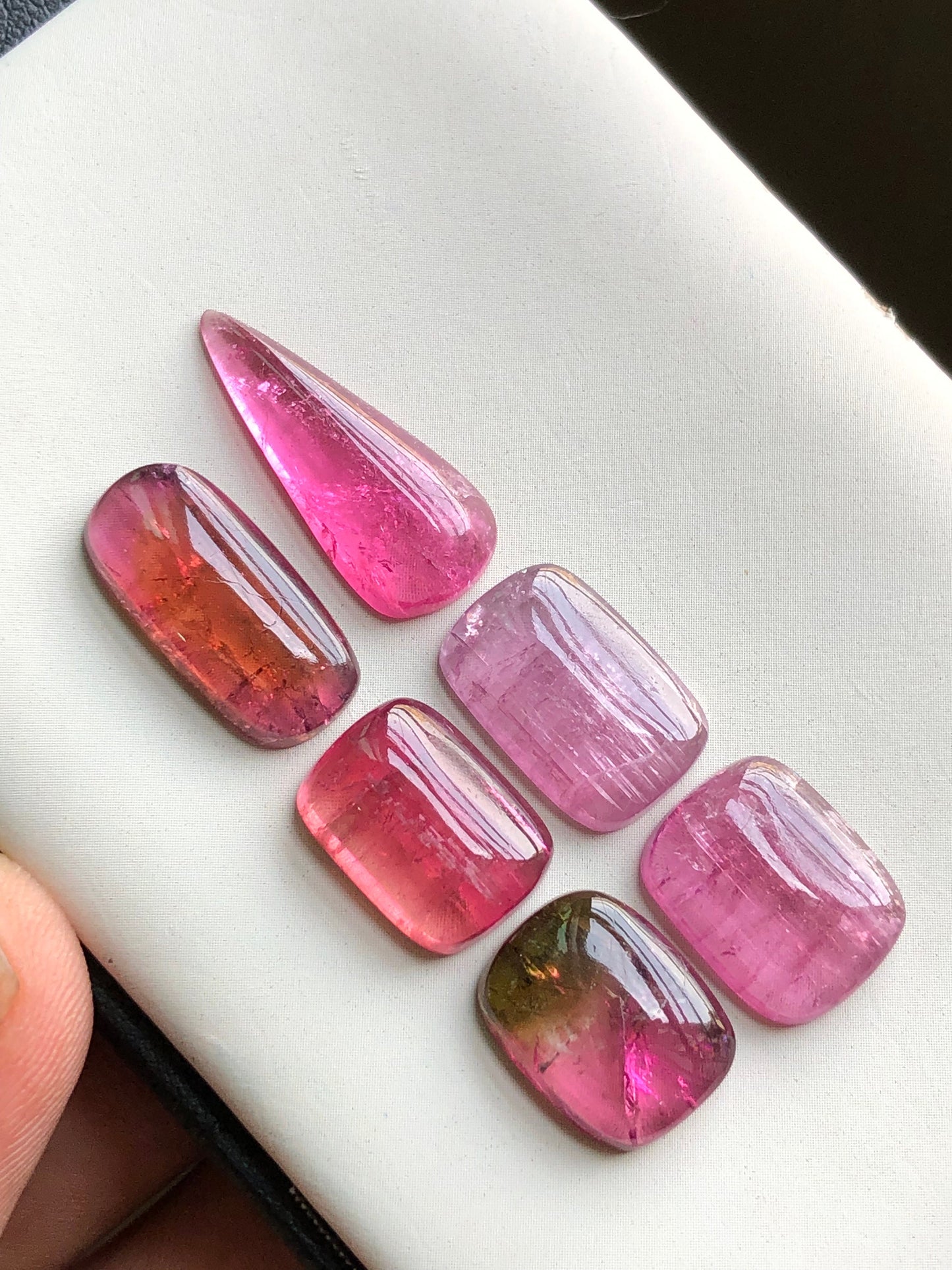 Pink tourmaline cabochons lot 37.50 carats