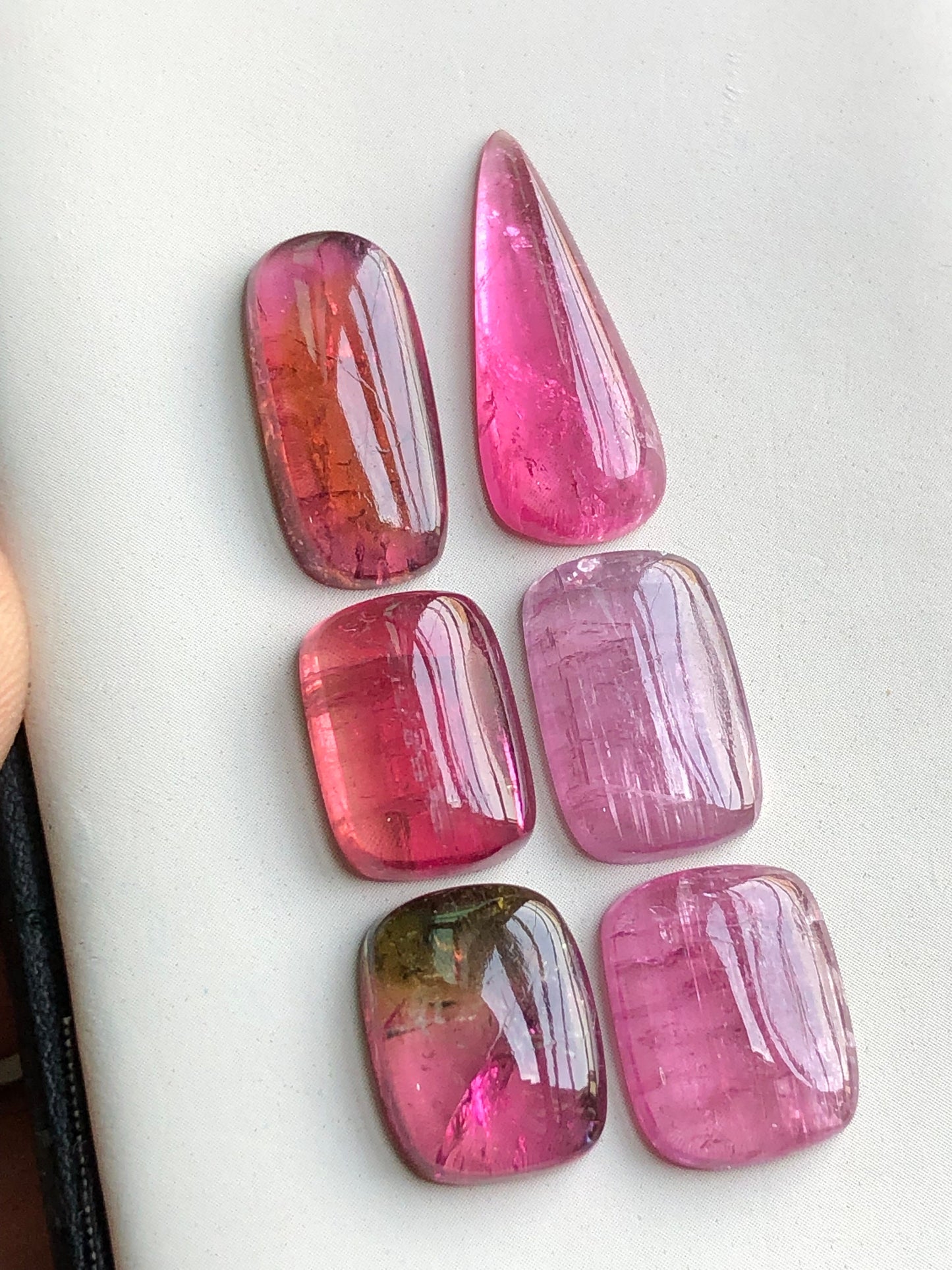 Pink tourmaline cabochons lot 37.50 carats