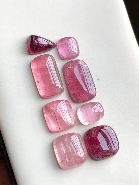 Pink tourmaline cabochons lot 40.50 carats