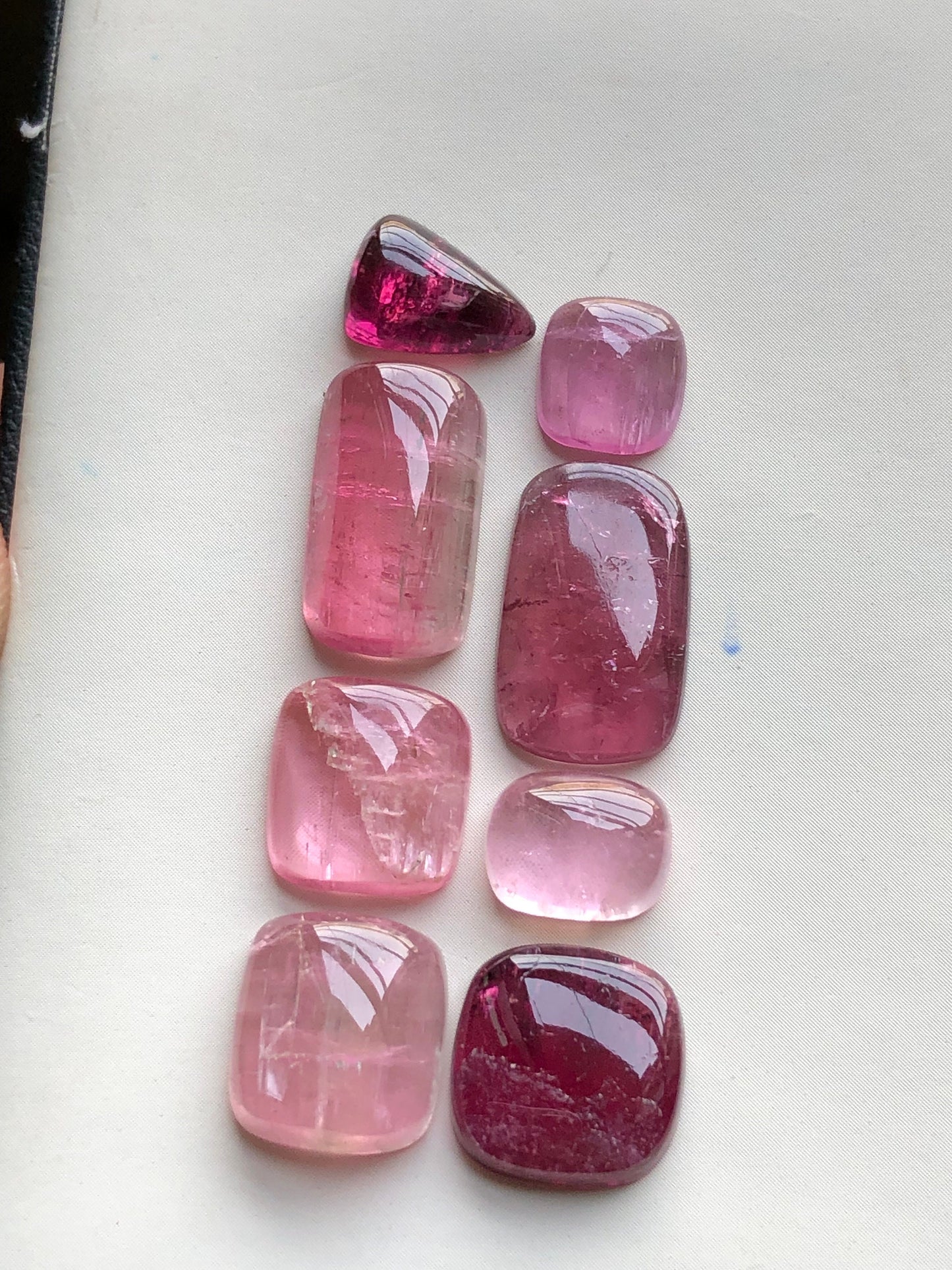 Pink tourmaline cabochons lot 40.50 carats