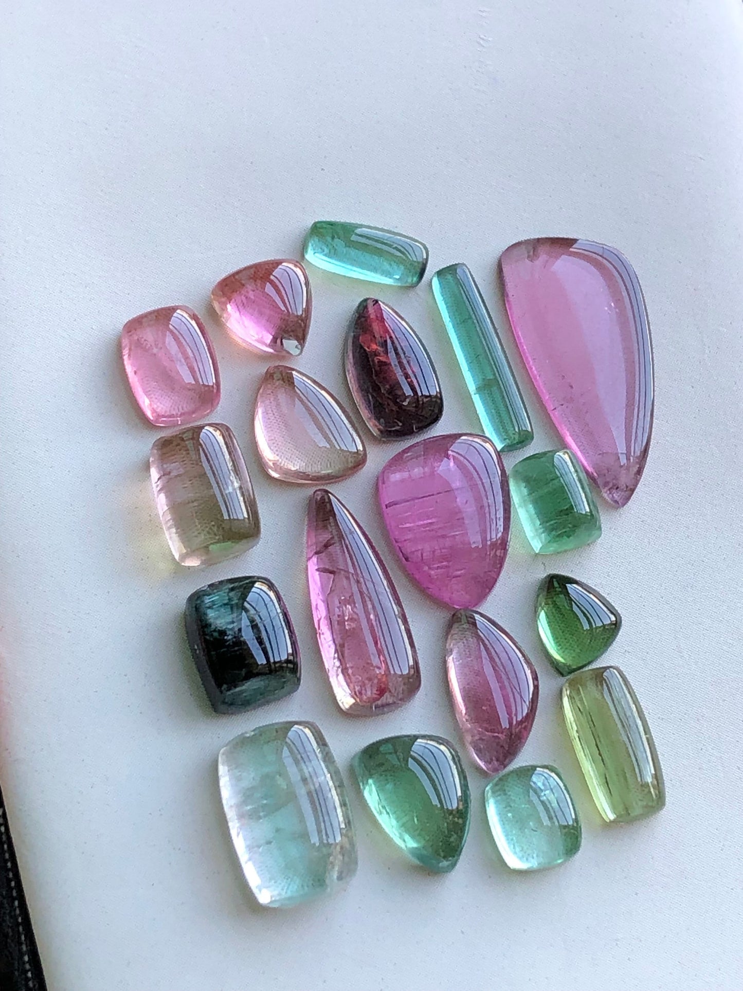 Multi colours tourmaline cabochons lot 30.85 carats