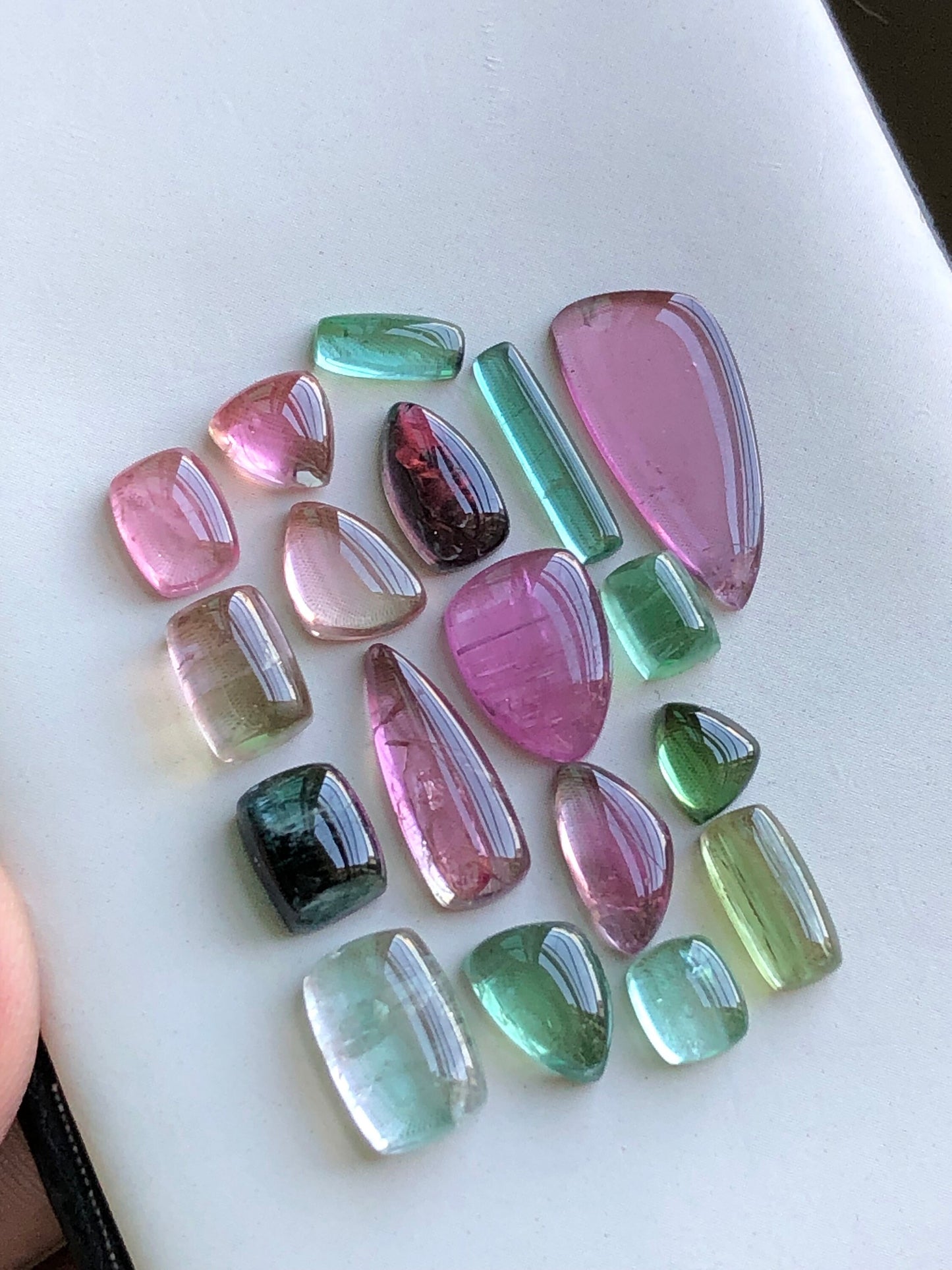 Multi colours tourmaline cabochons lot 30.85 carats