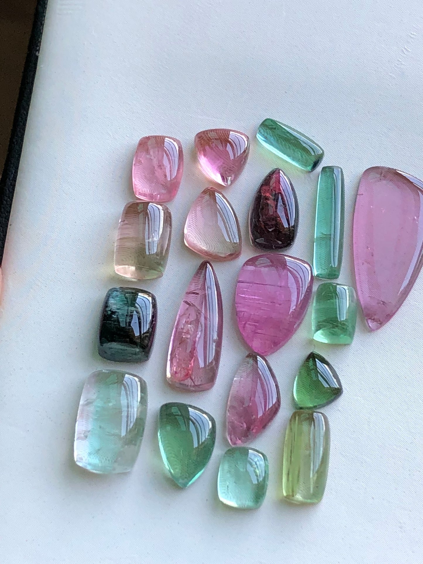 Multi colours tourmaline cabochons lot 30.85 carats