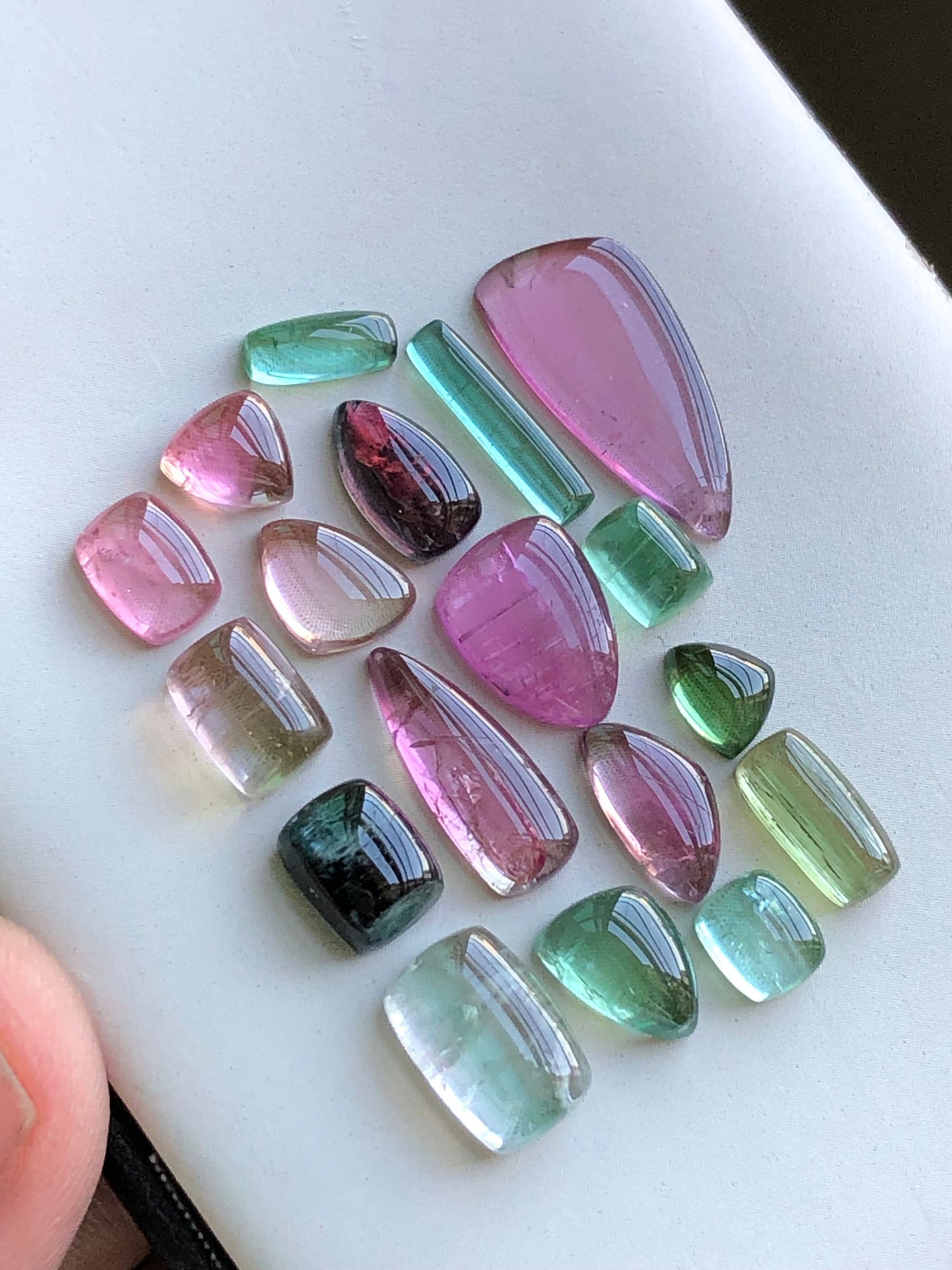 Multi colours tourmaline cabochons lot 30.85 carats