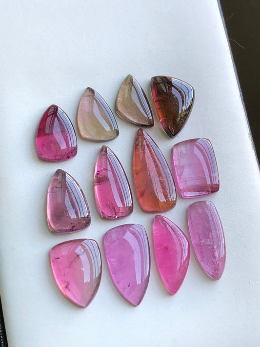 Pink tourmaline cabochons lote 45.60 carats