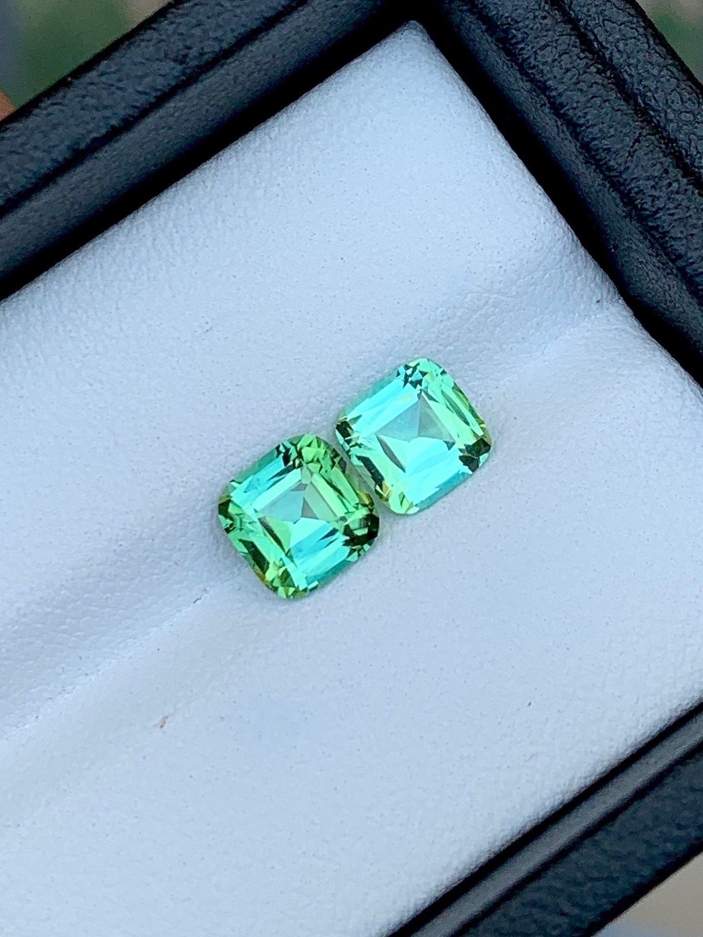 Bluish green tourmalines 2 carats natural