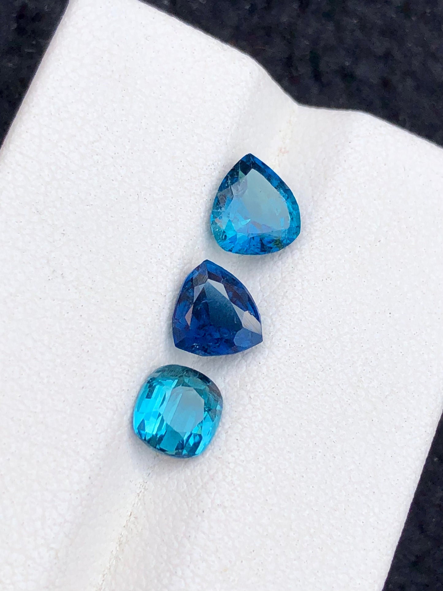 Ink blue tourmalines 2.90 carats