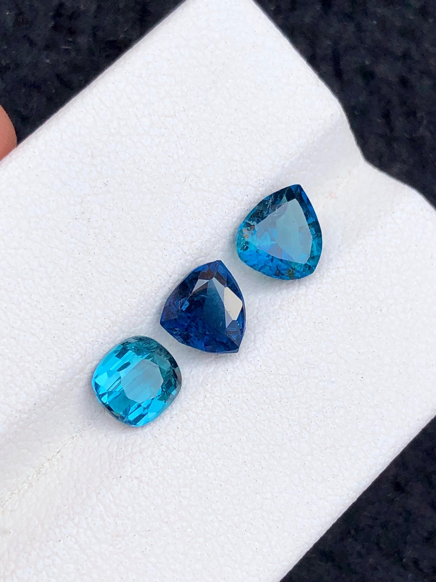 Ink blue tourmalines 2.90 carats