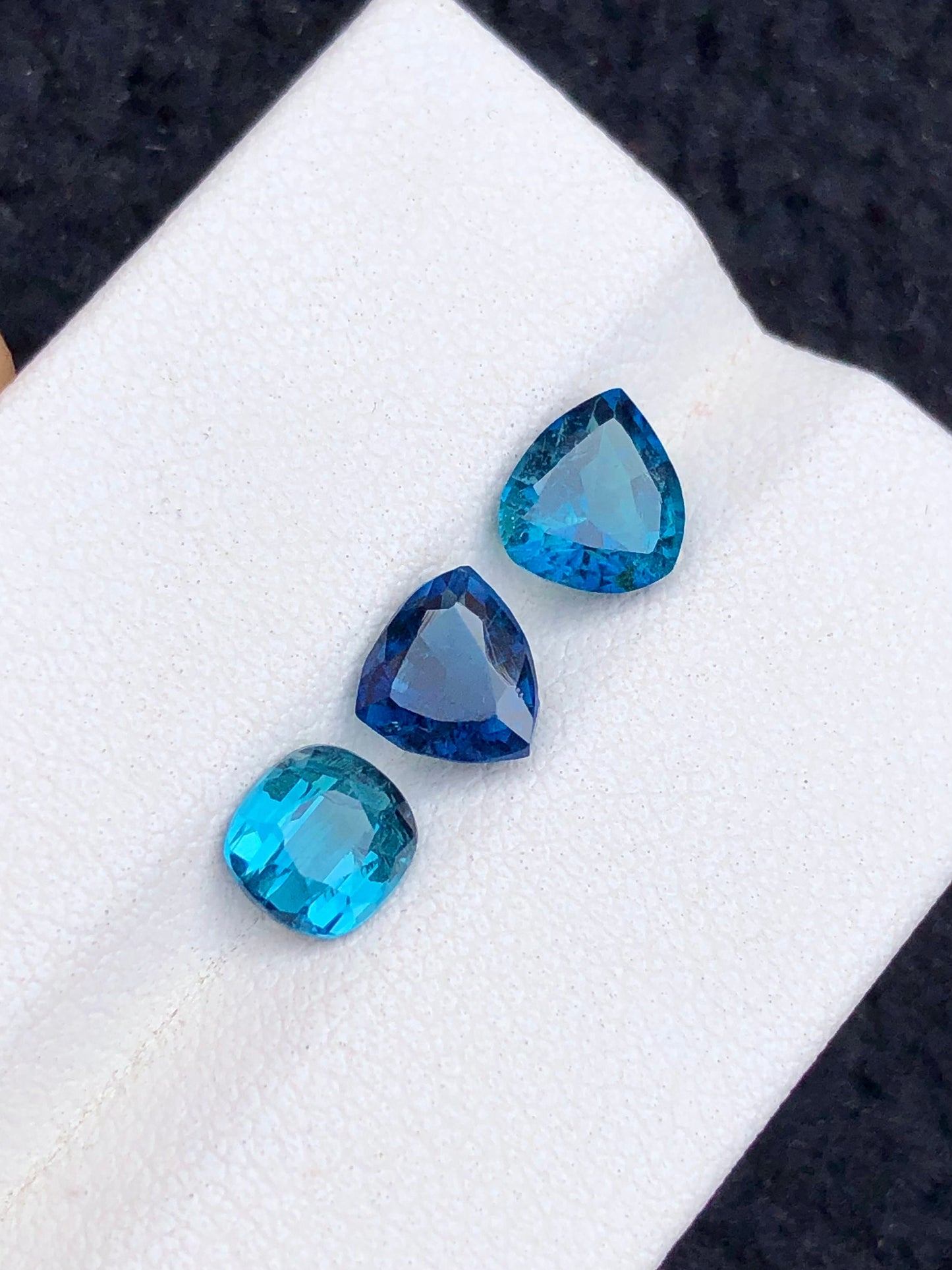 Ink blue tourmalines 2.90 carats