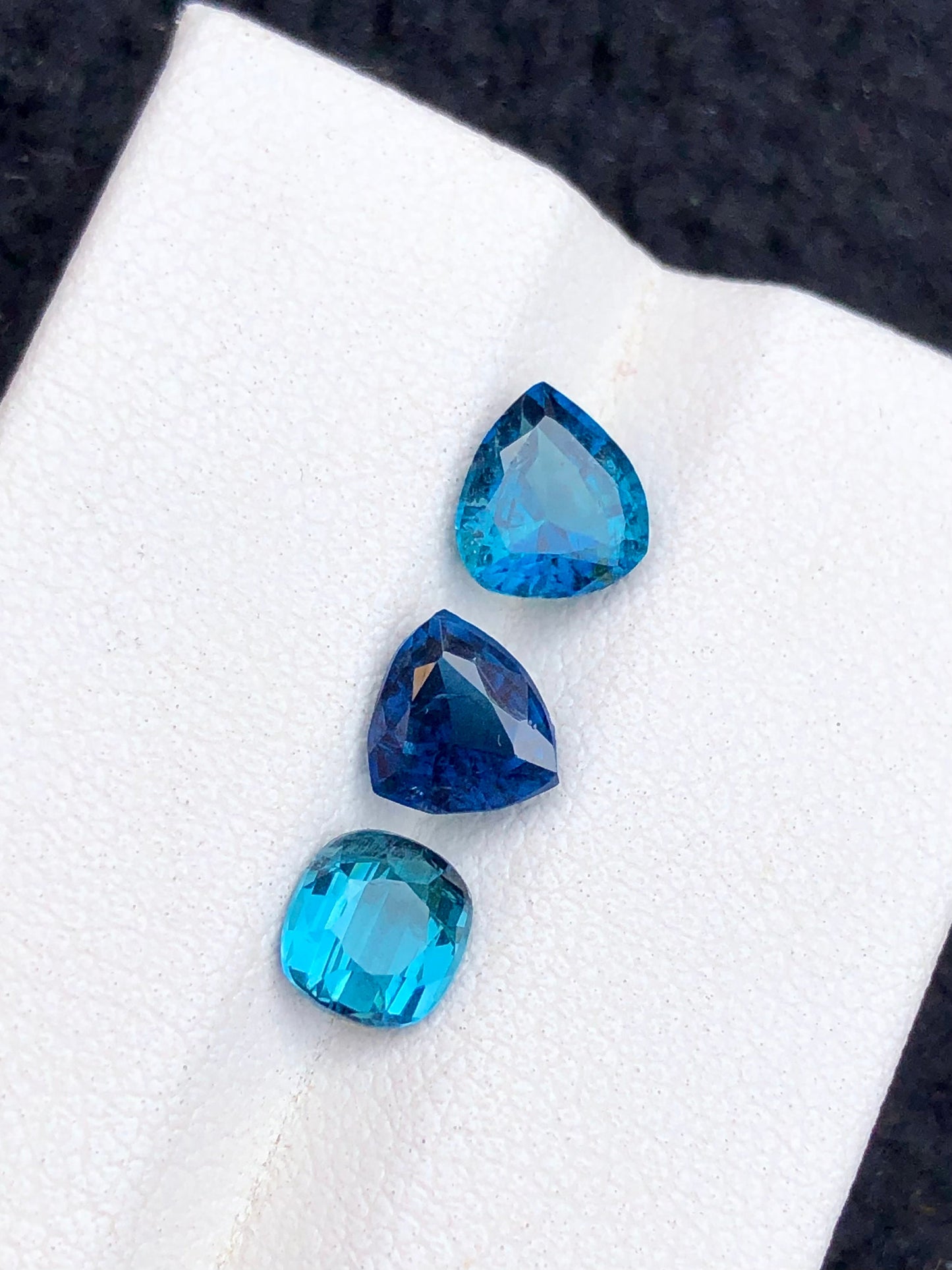 Ink blue tourmalines 2.90 carats