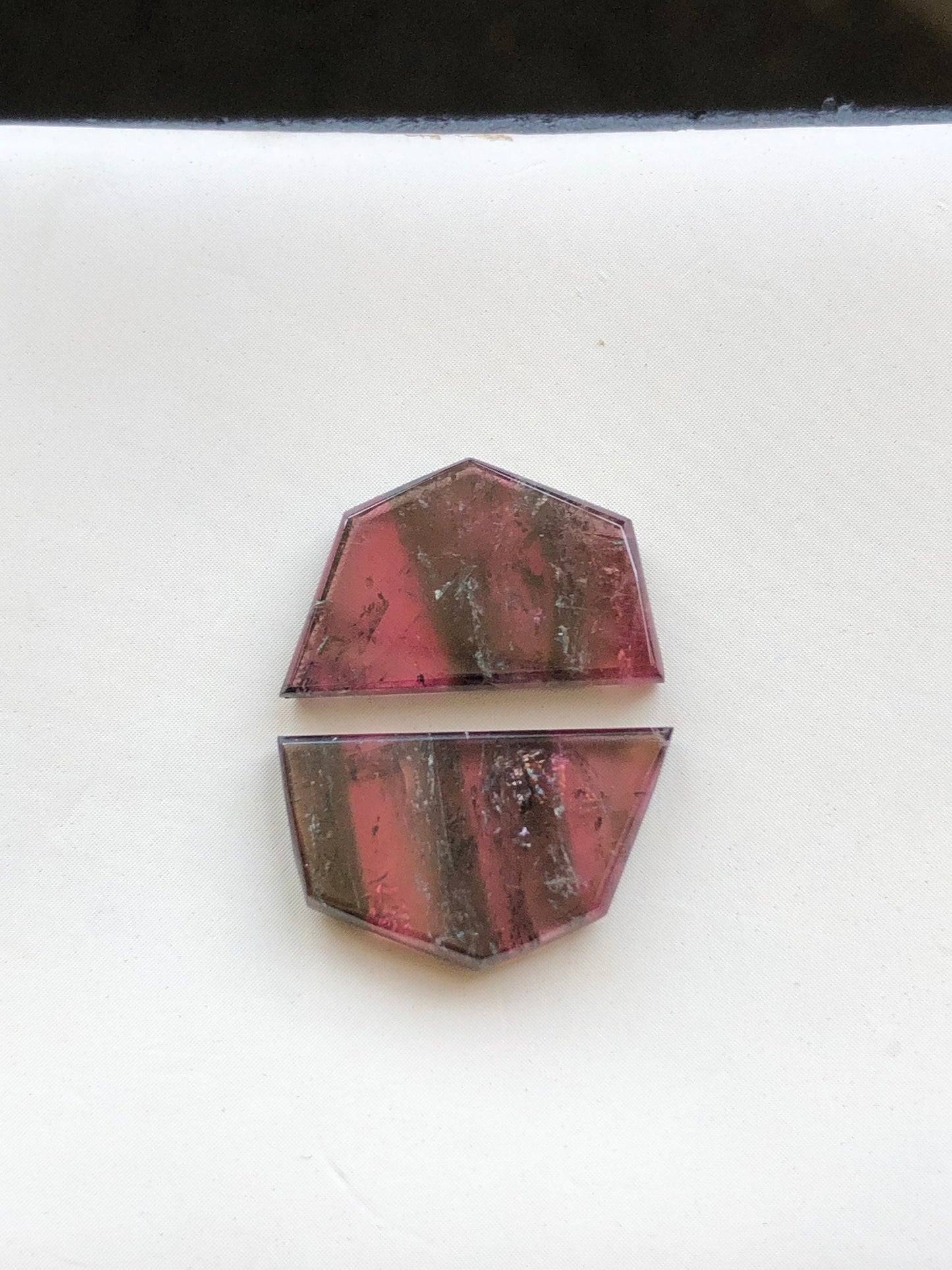 Tri colour tourmaline pair 12.70 carat