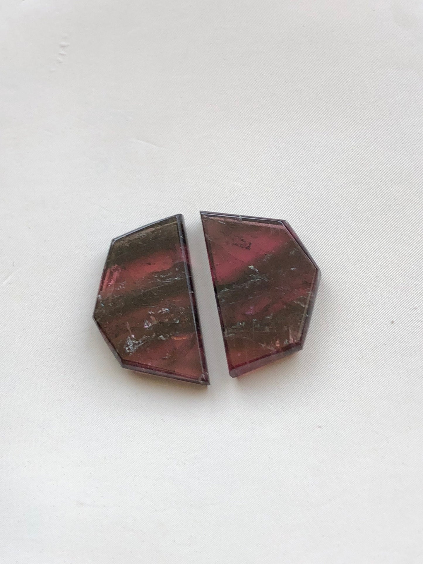 Tri colour tourmaline pair 12.70 carat