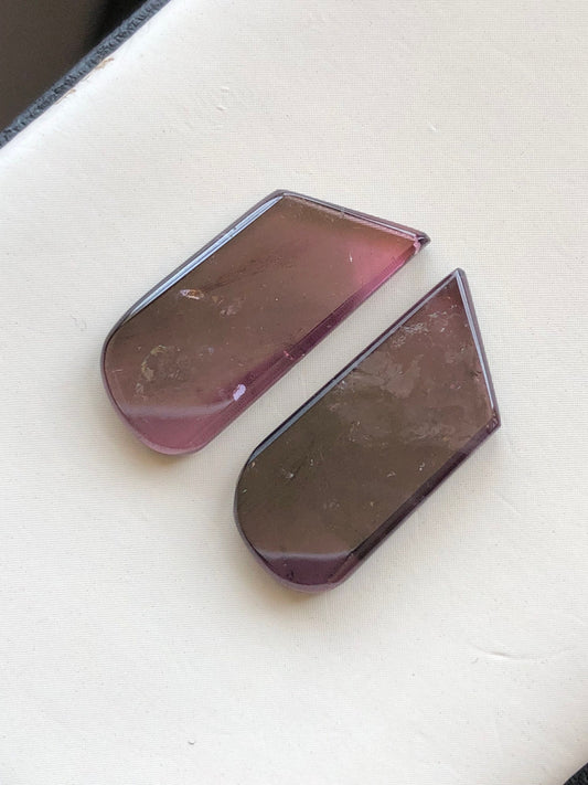 Purple tourmaline pair 18.40 carats