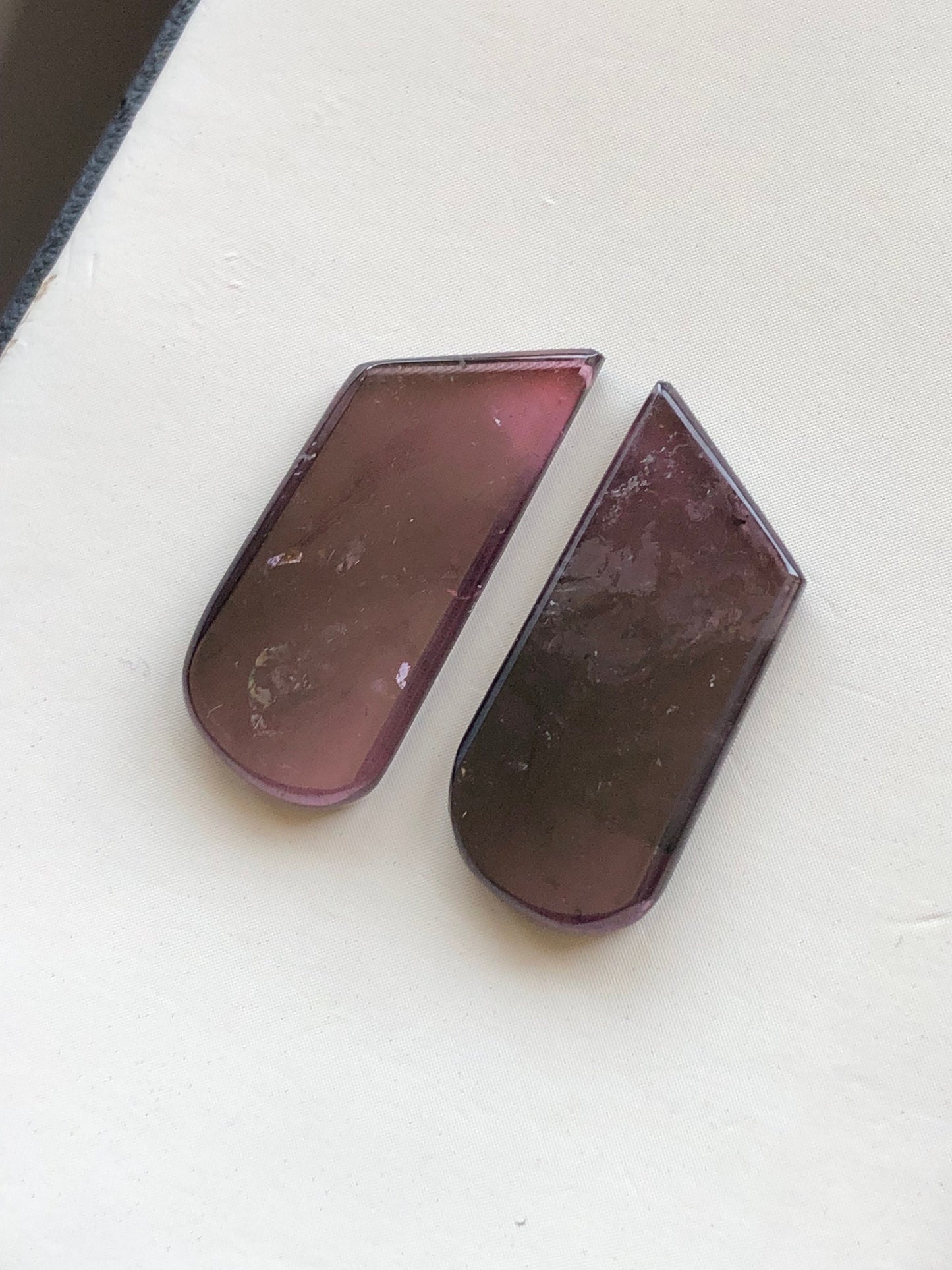 Purple tourmaline pair 18.40 carats