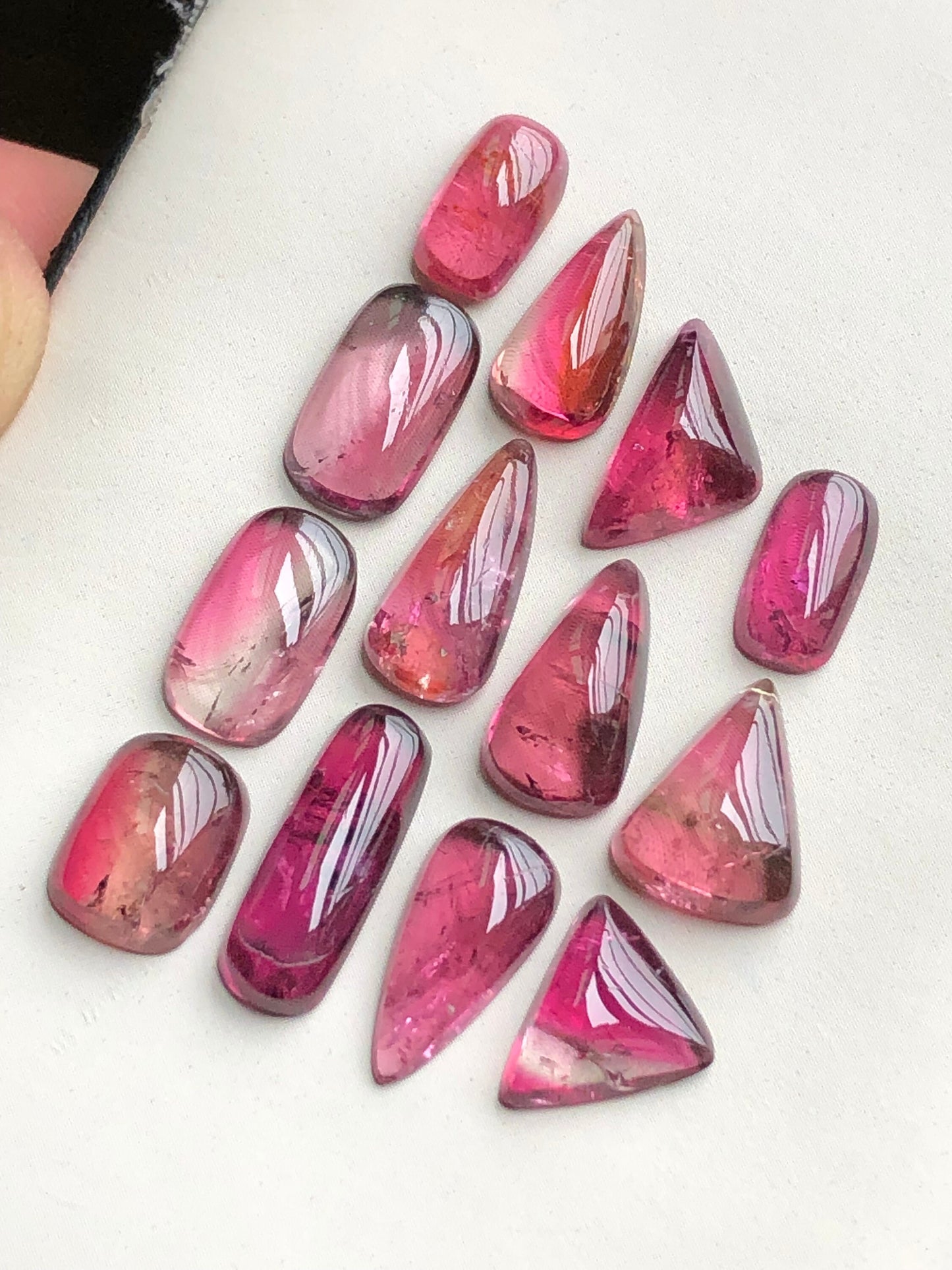 Pink tourmaline cabochons lot 35.75 carats