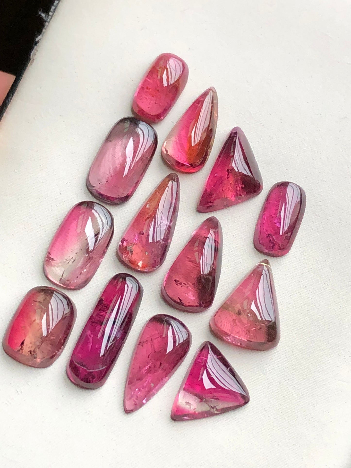 Pink tourmaline cabochons lot 35.75 carats