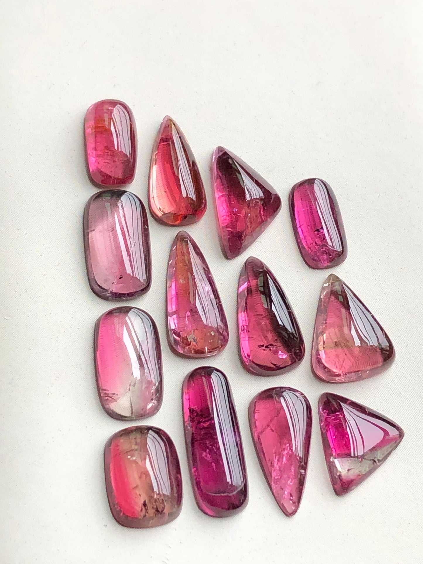 Pink tourmaline cabochons lot 35.75 carats