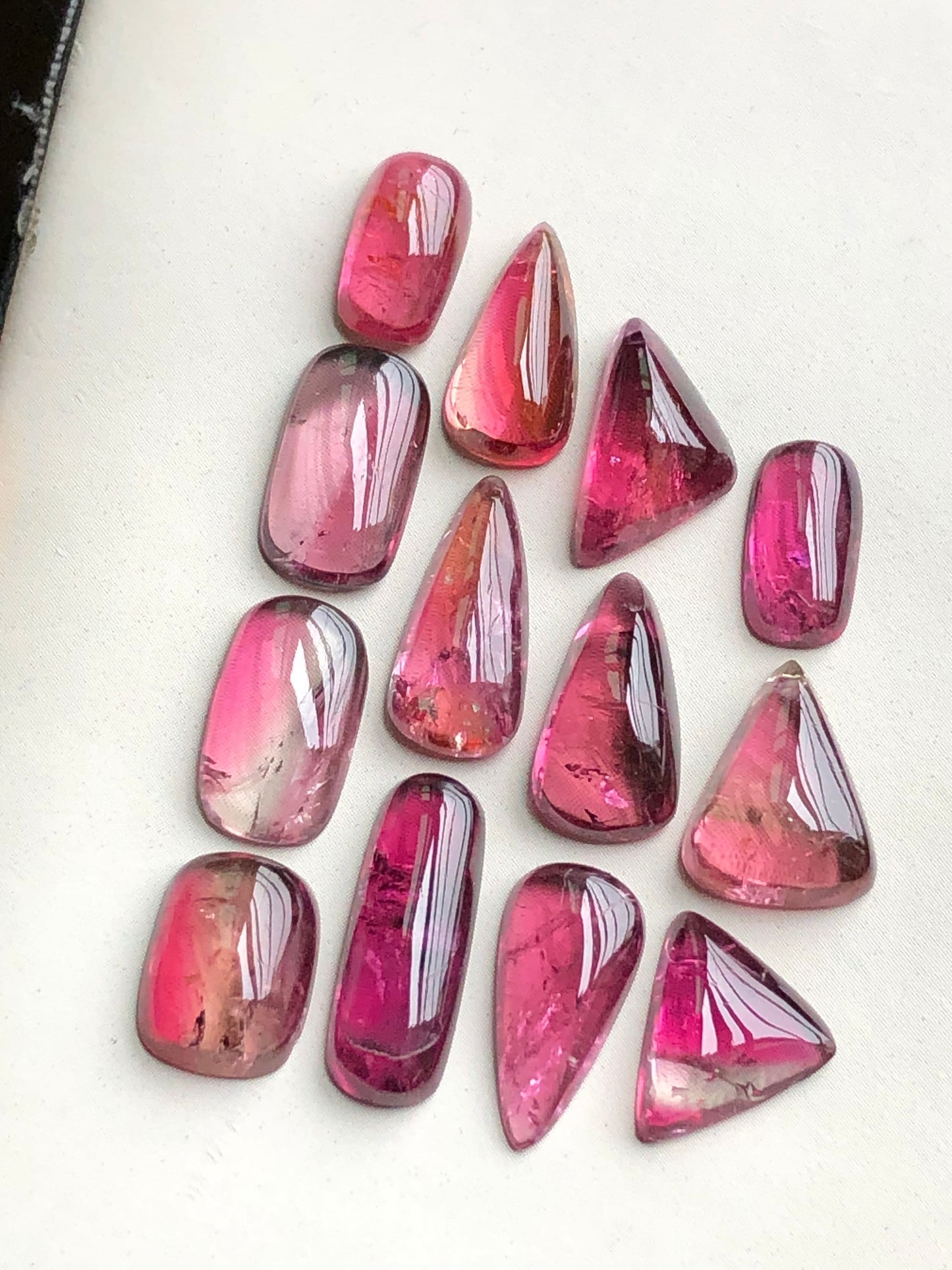 Pink tourmaline cabochons lot 35.75 carats