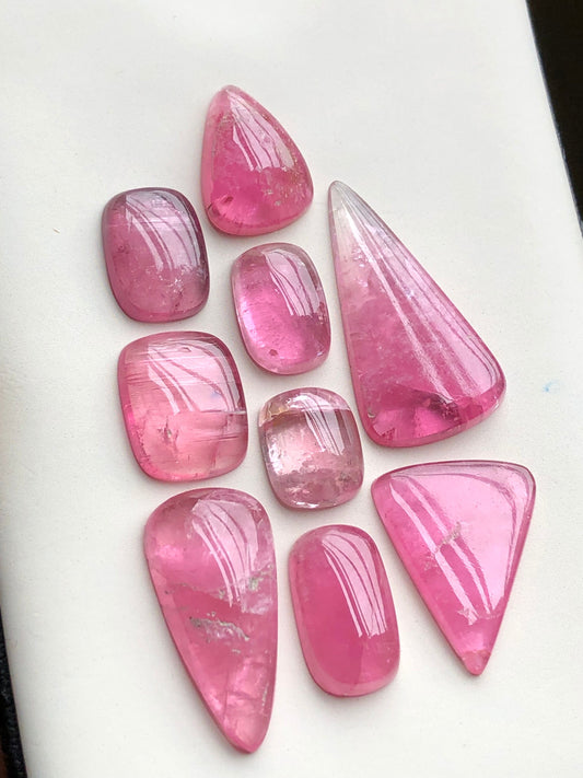 Pink tourmaline cabochons lot 52.80 carats