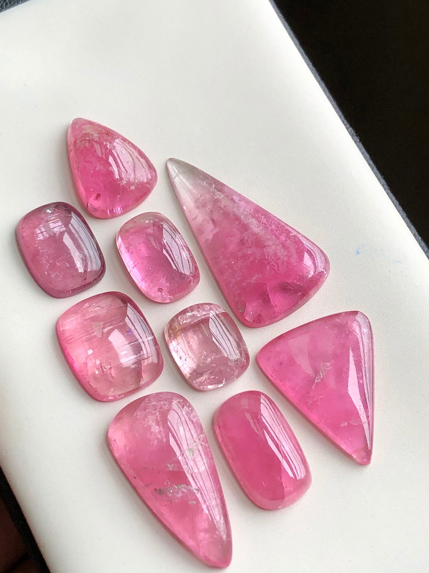 Pink tourmaline cabochons lot 52.80 carats