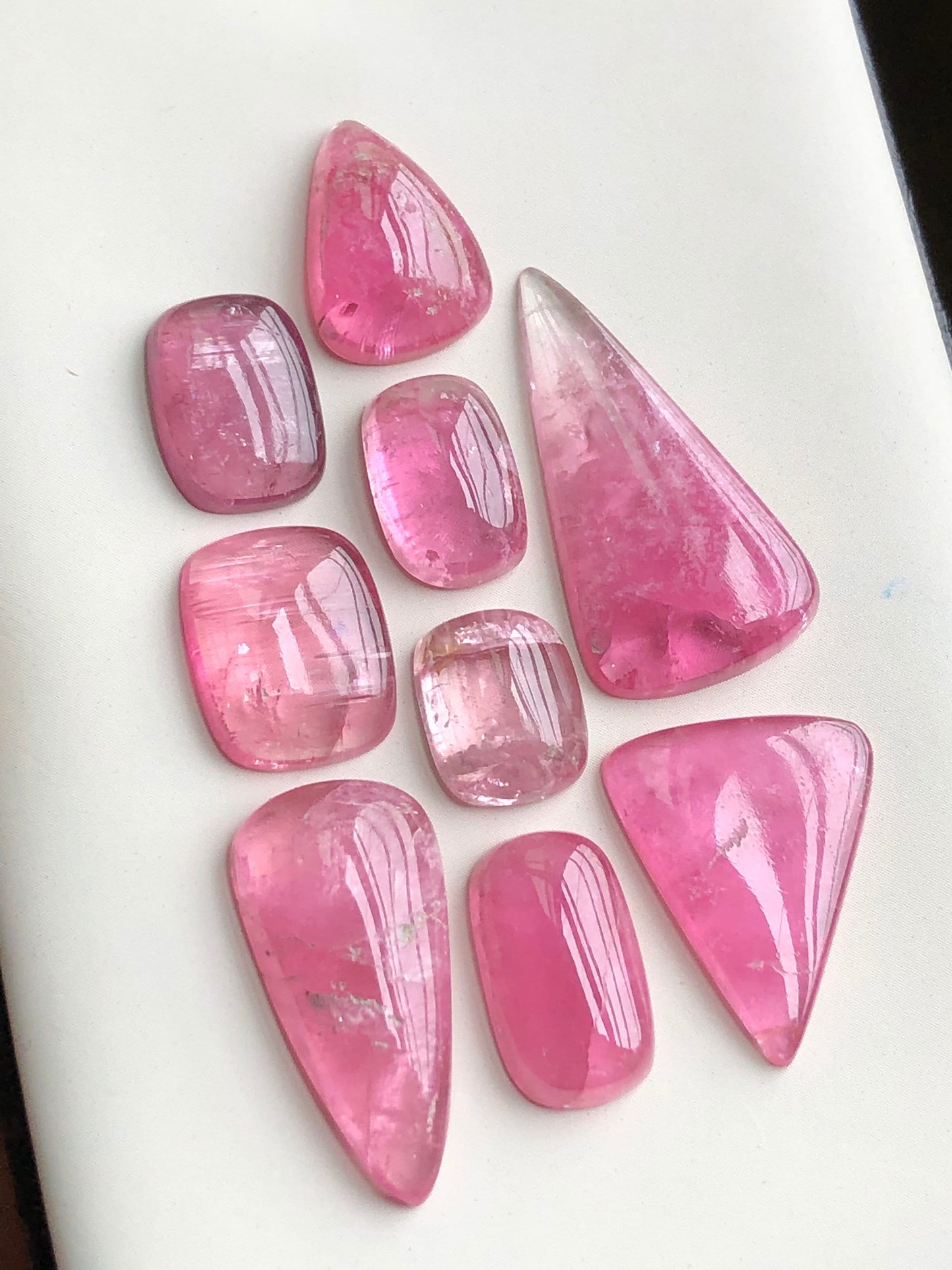 Pink tourmaline cabochons lot 52.80 carats