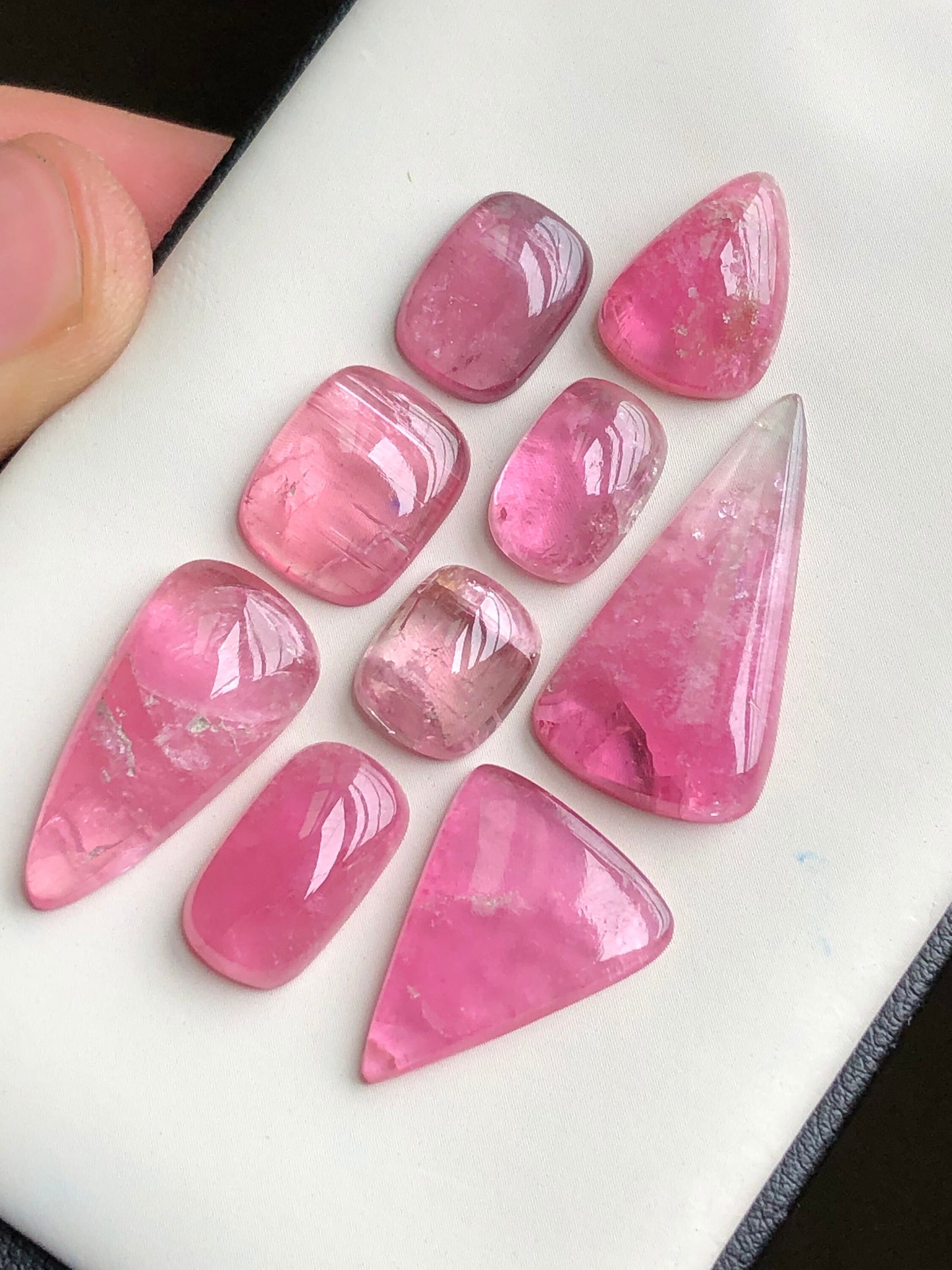 Pink tourmaline cabochons lot 52.80 carats