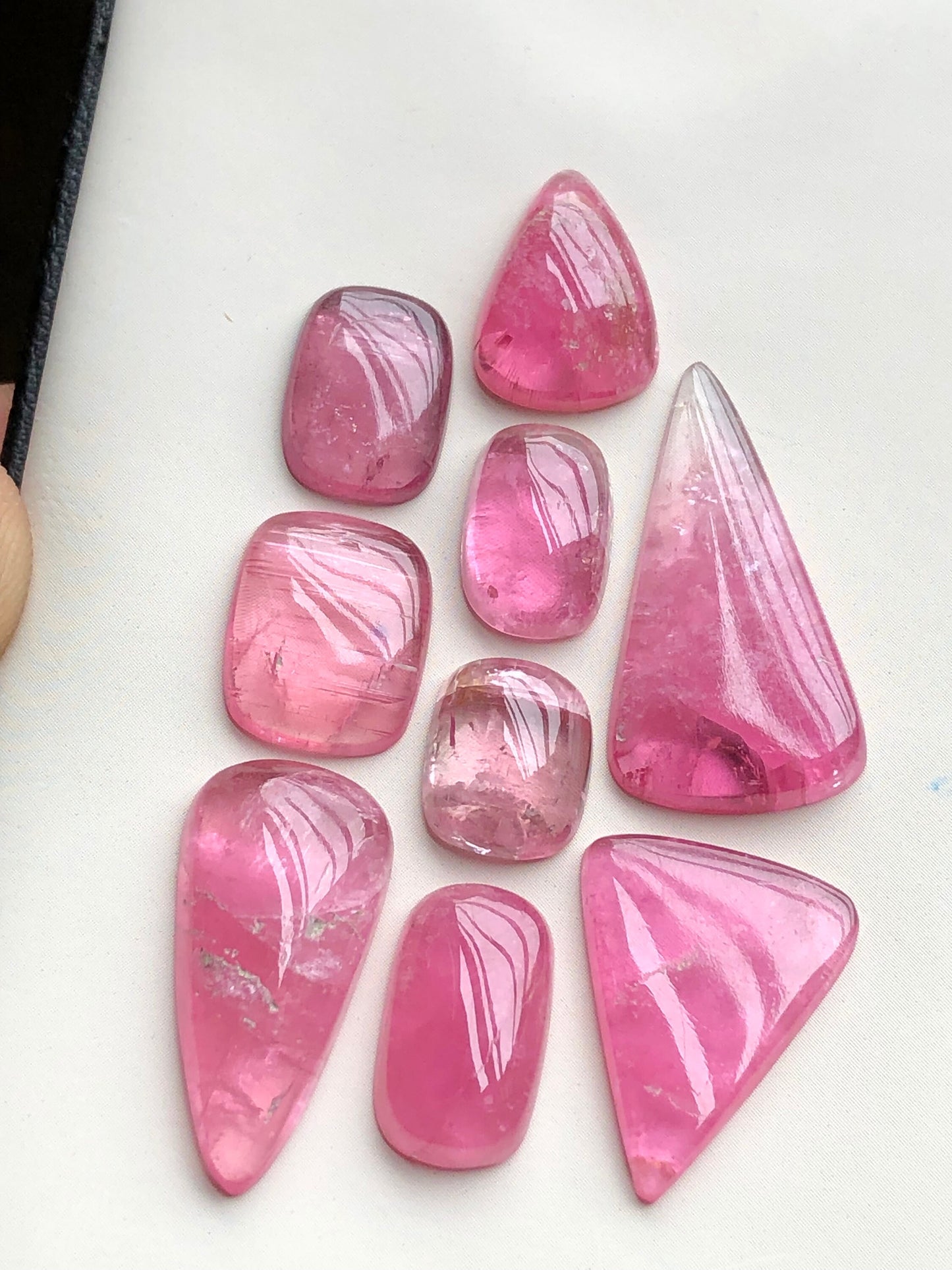 Pink tourmaline cabochons lot 52.80 carats