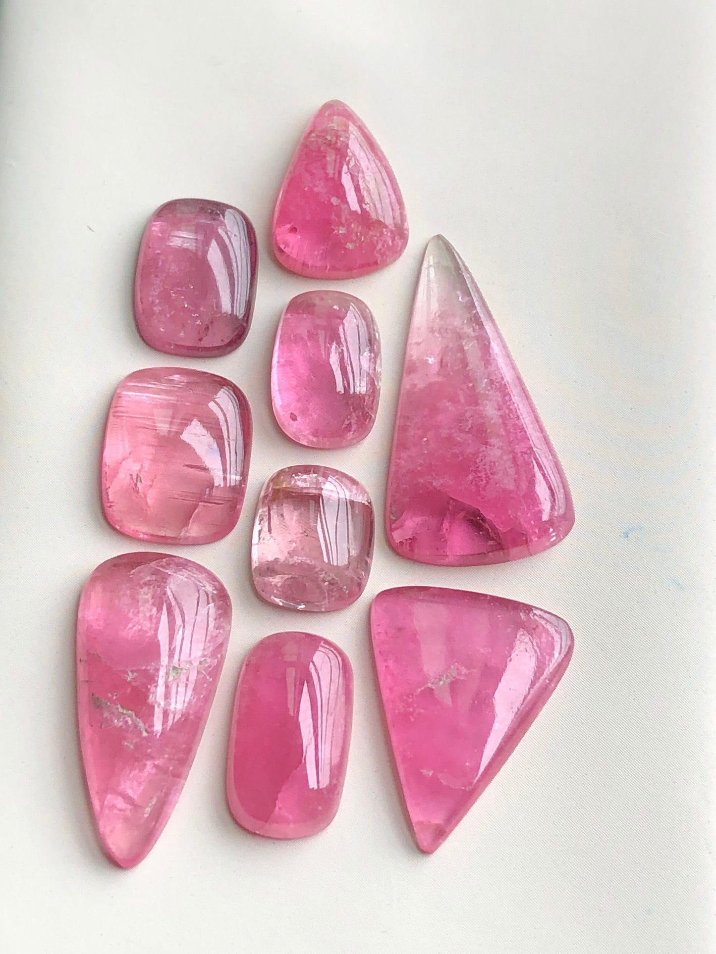 Pink tourmaline cabochons lot 52.80 carats