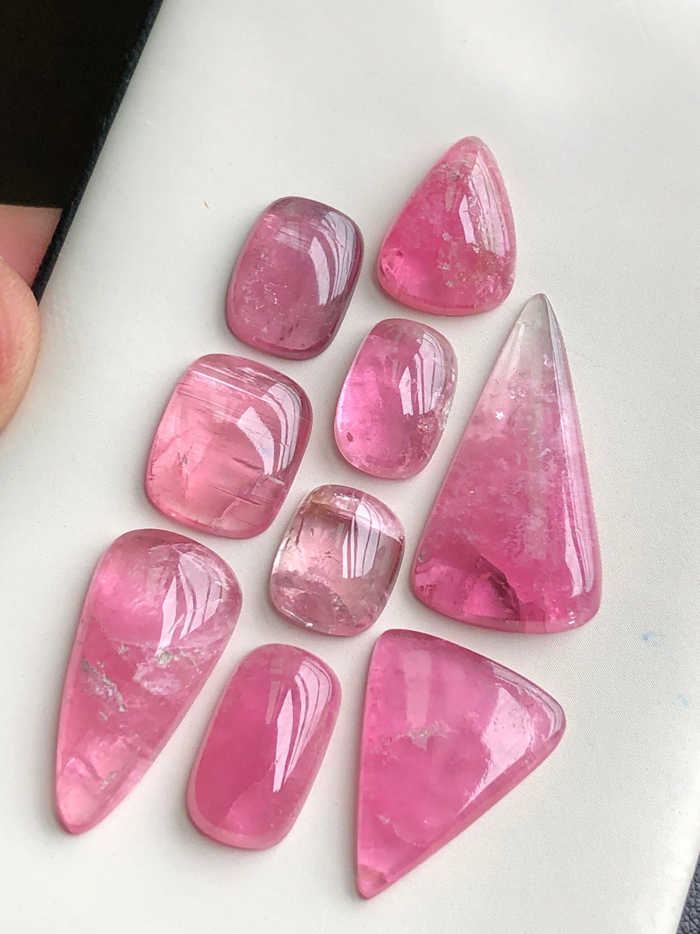 Pink tourmaline cabochons lot 52.80 carats