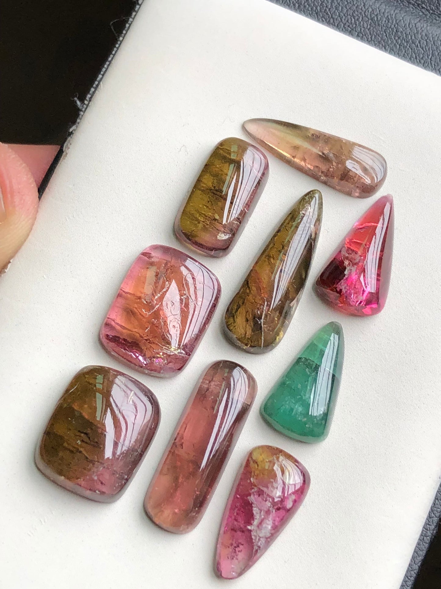 Pink tourmaline cabochons lot 54 carats