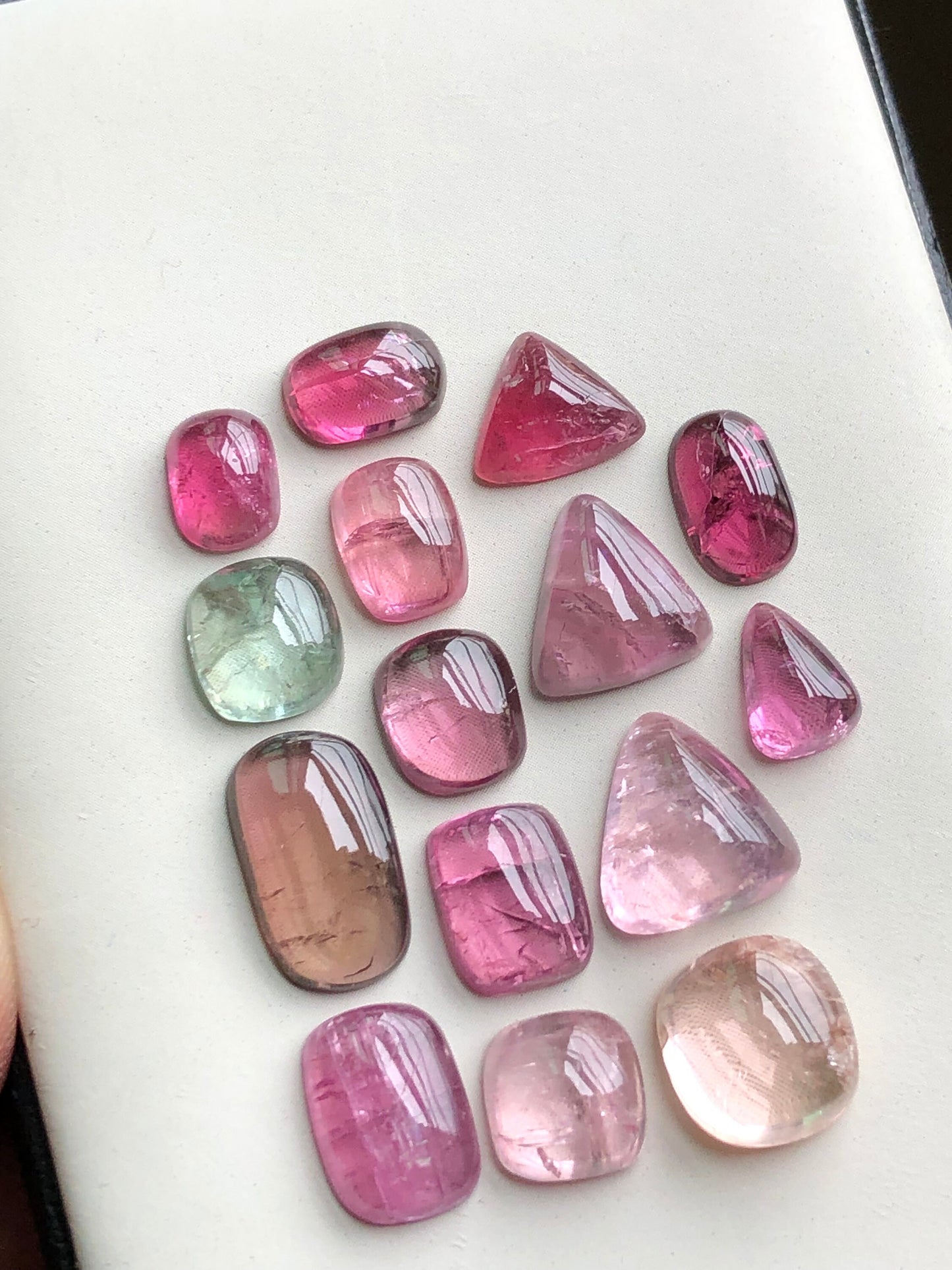 Pink tourmaline cabochons lot 42 carats