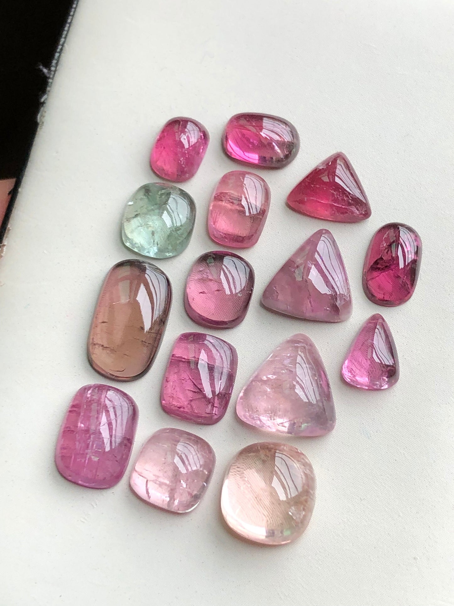 Pink tourmaline cabochons lot 42 carats