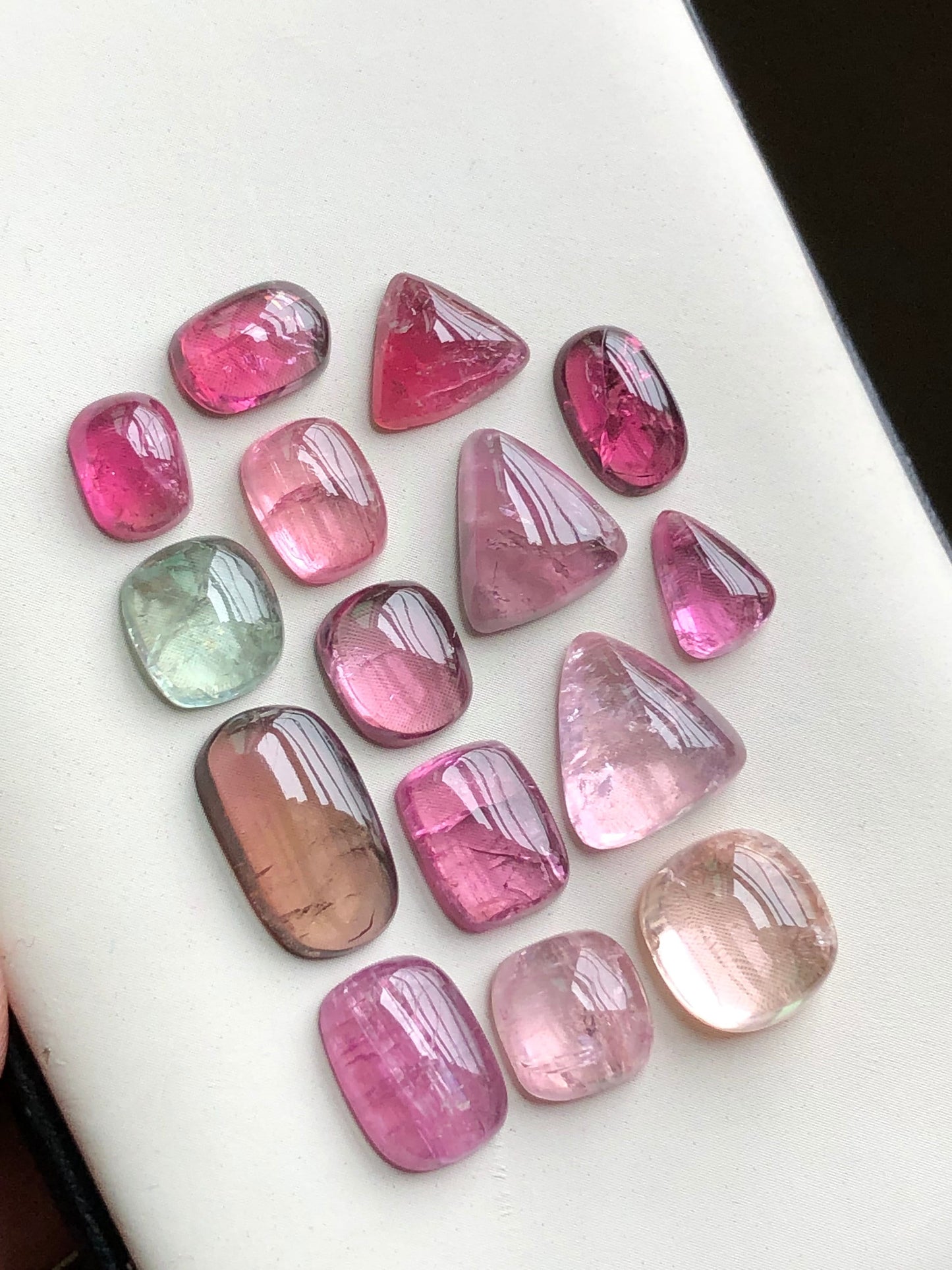 Pink tourmaline cabochons lot 42 carats