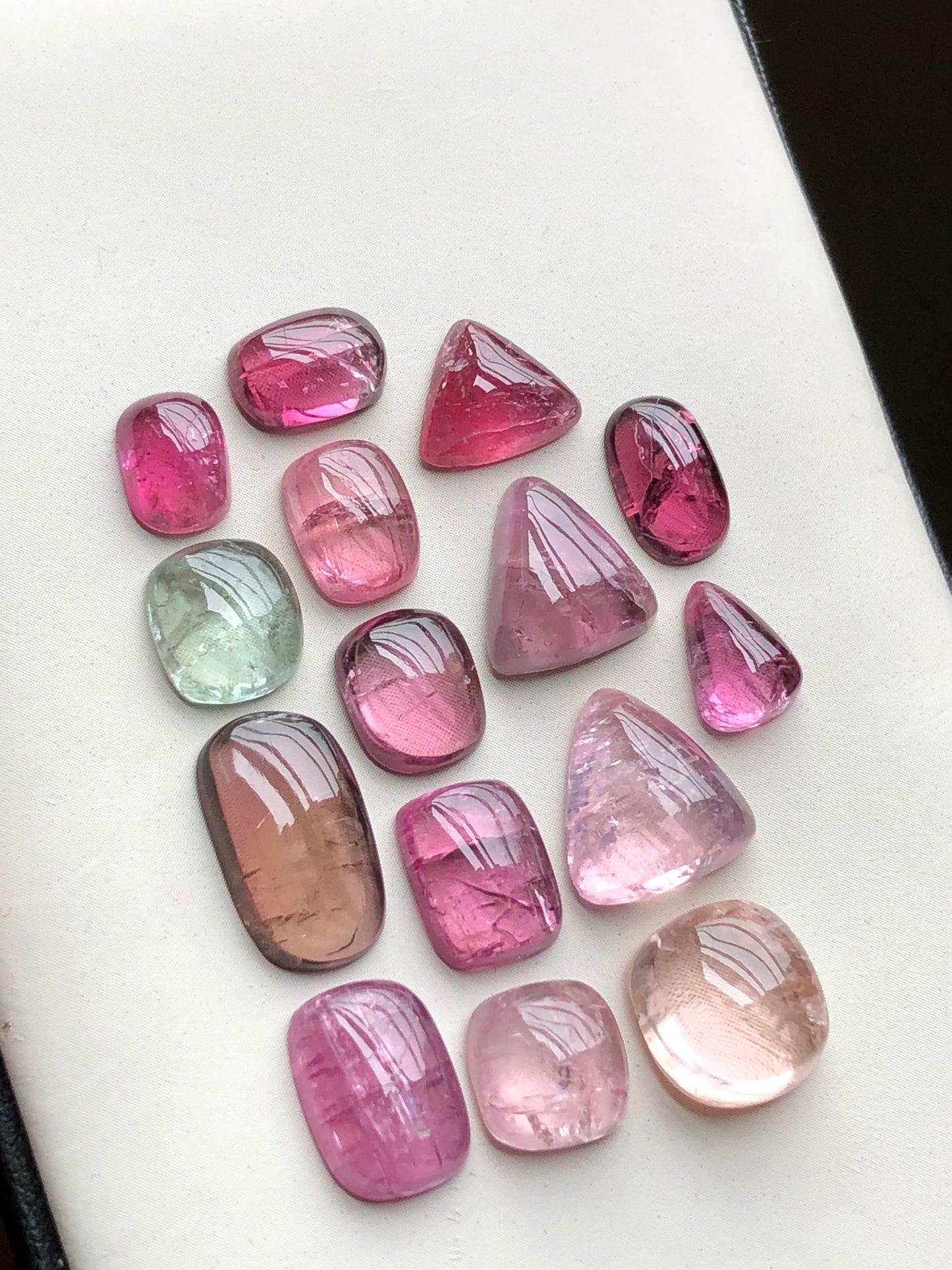 Pink tourmaline cabochons lot 42 carats