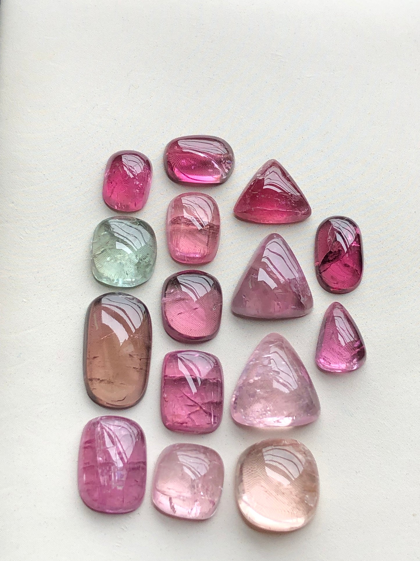 Pink tourmaline cabochons lot 42 carats