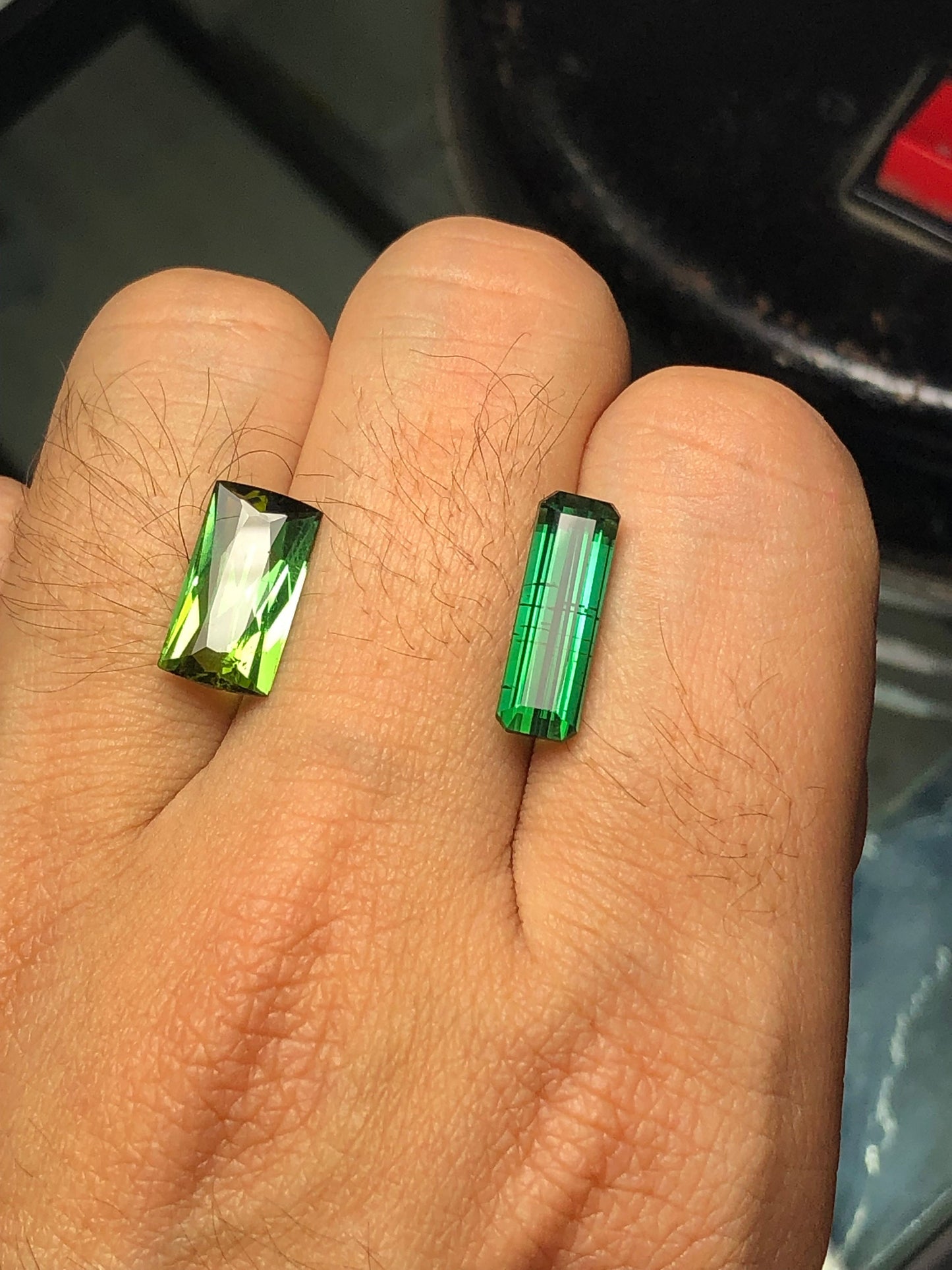 Green tourmalines 8.50 carats