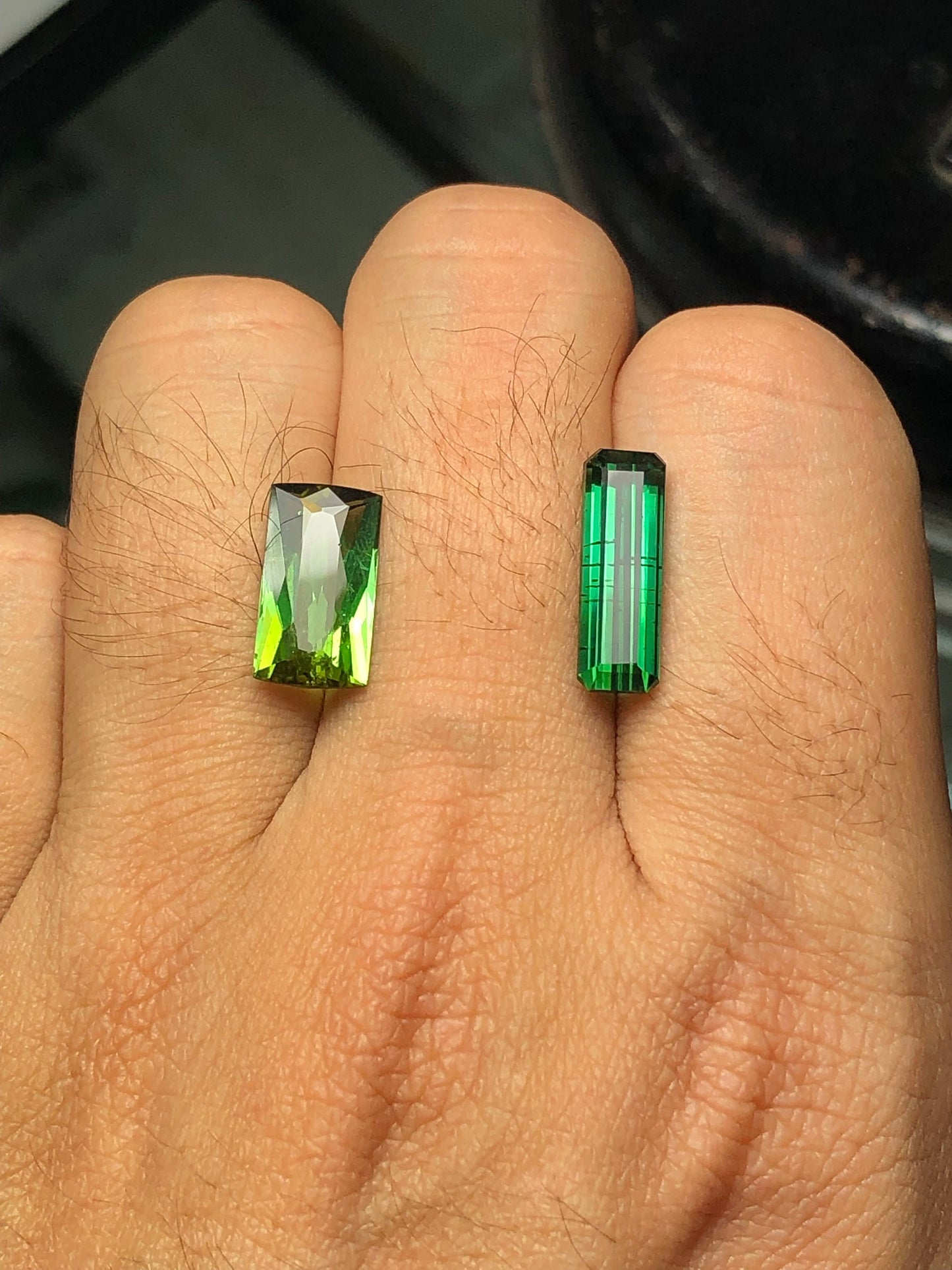 Green tourmalines 8.50 carats