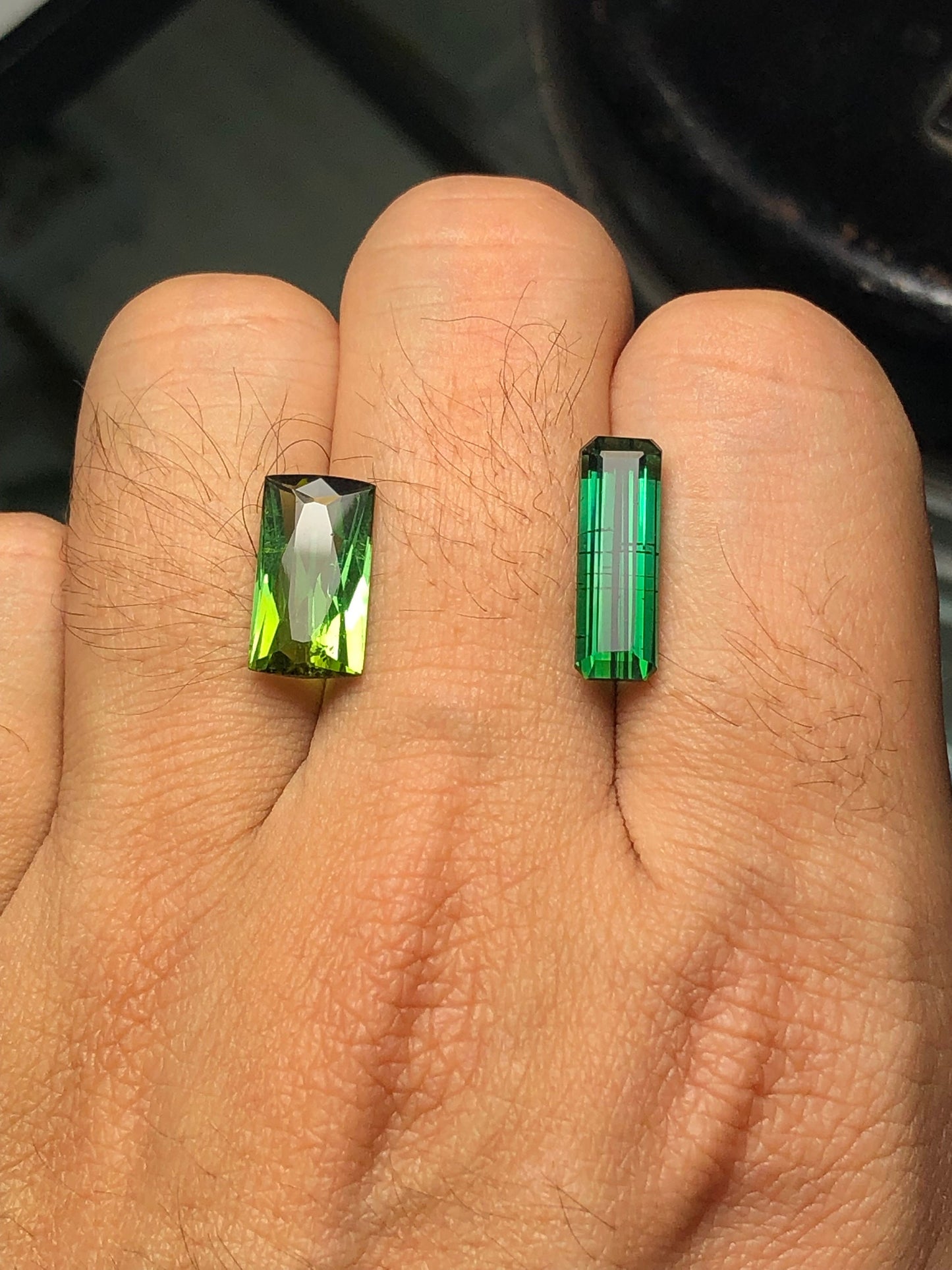 Green tourmalines 8.50 carats