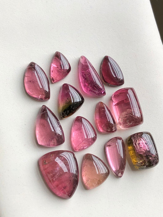 Natural Pink tourmaline cabochons lote 39.60 carats