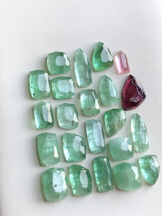 Sea foam tourmaline rose cut lote 37.90 carats