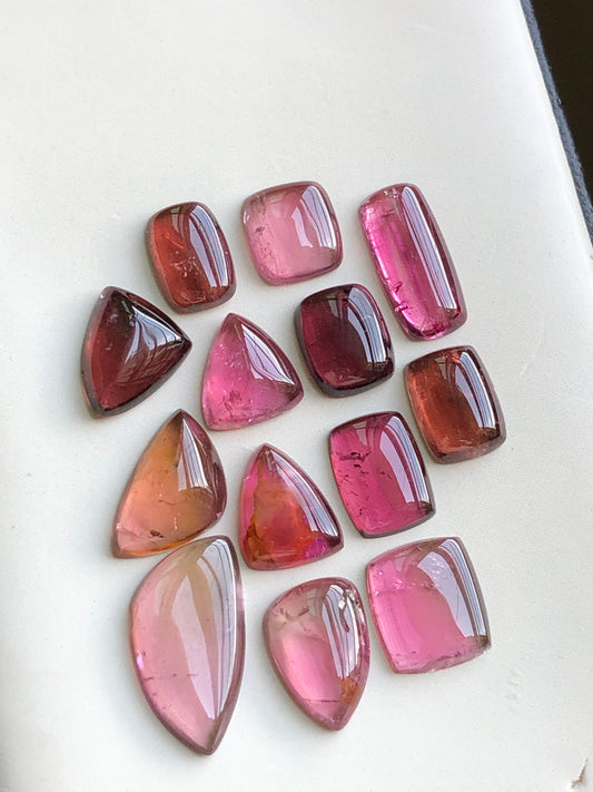 Pink tourmaline cabochons lot 32.40 carats