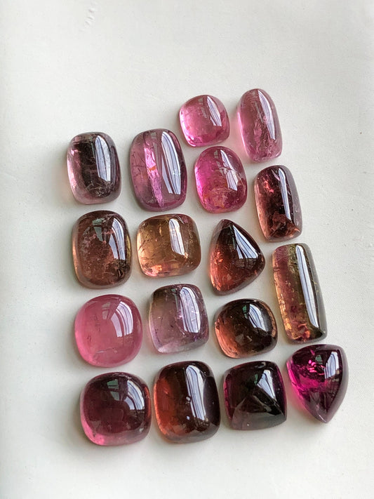 Pink tourmaline cabochons lot 50 carats