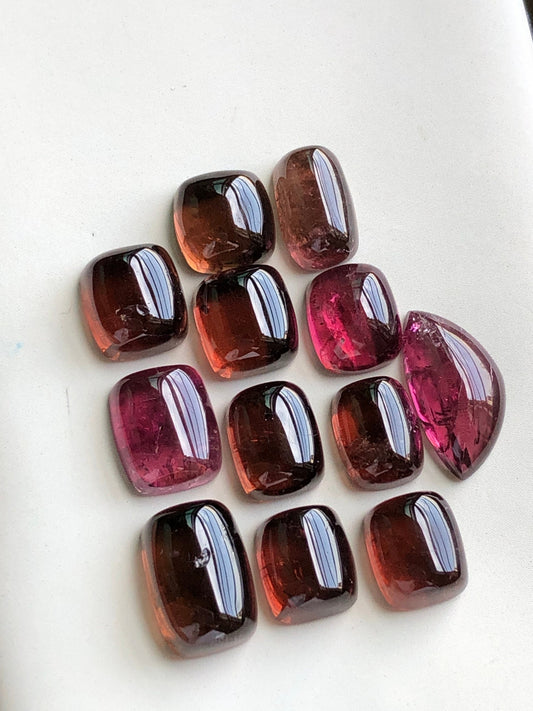 Rubilight tourmaline cabochons lot 54 carats