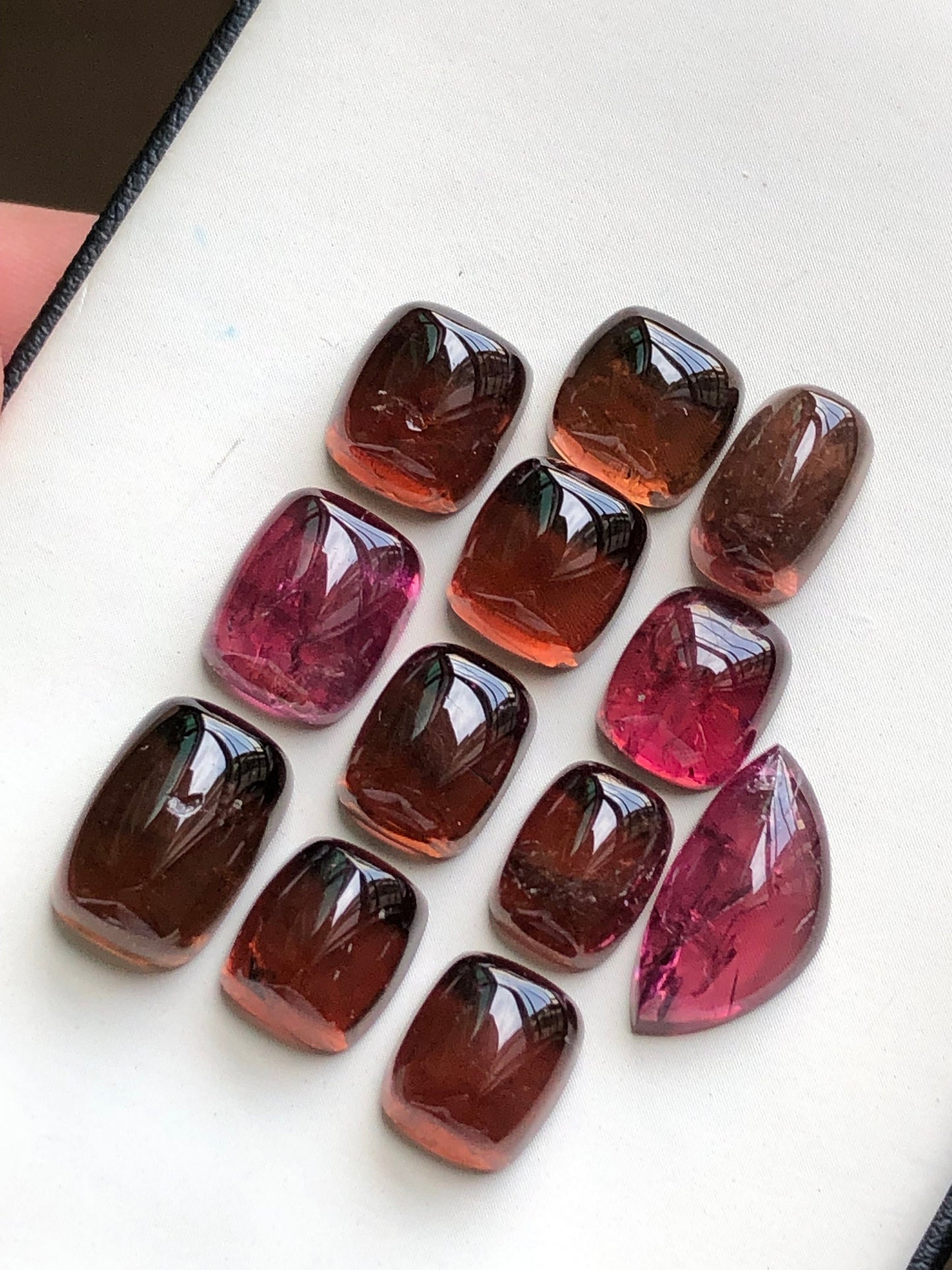 Rubilight tourmaline cabochons lot 54 carats